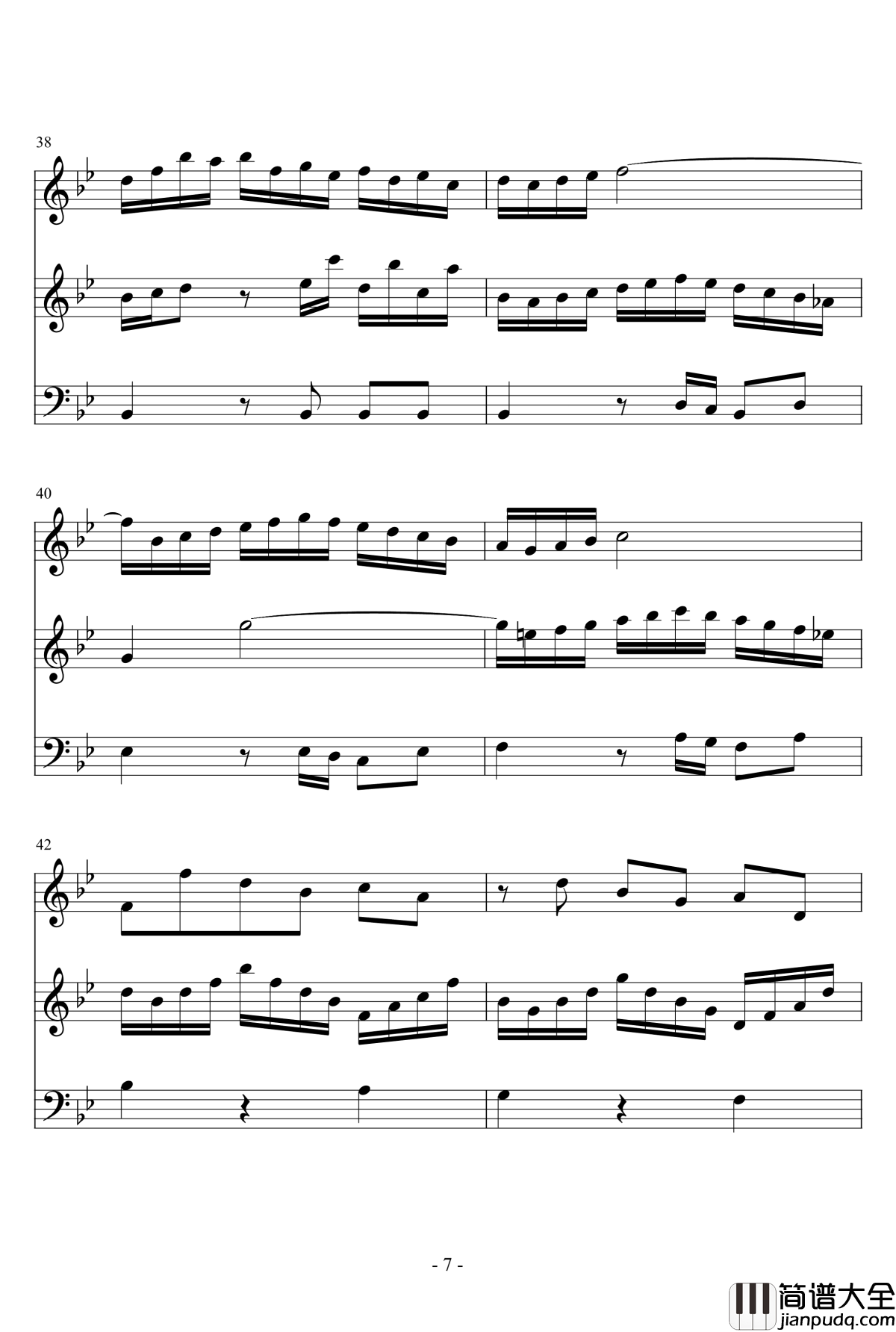 长笛与羽管键琴奏鸣曲第一乐章钢琴谱_巴赫_P.E.Bach