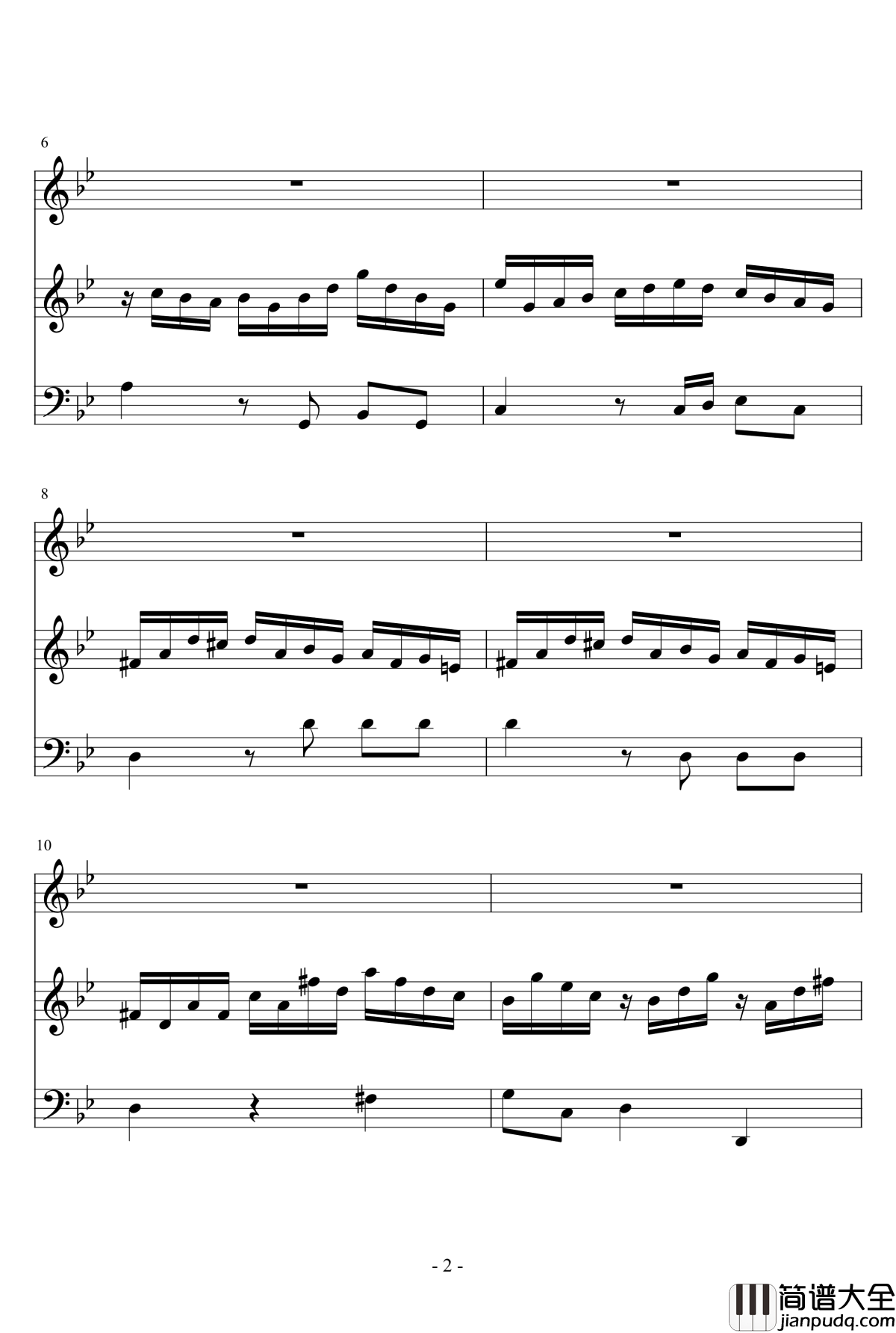 长笛与羽管键琴奏鸣曲第一乐章钢琴谱_巴赫_P.E.Bach