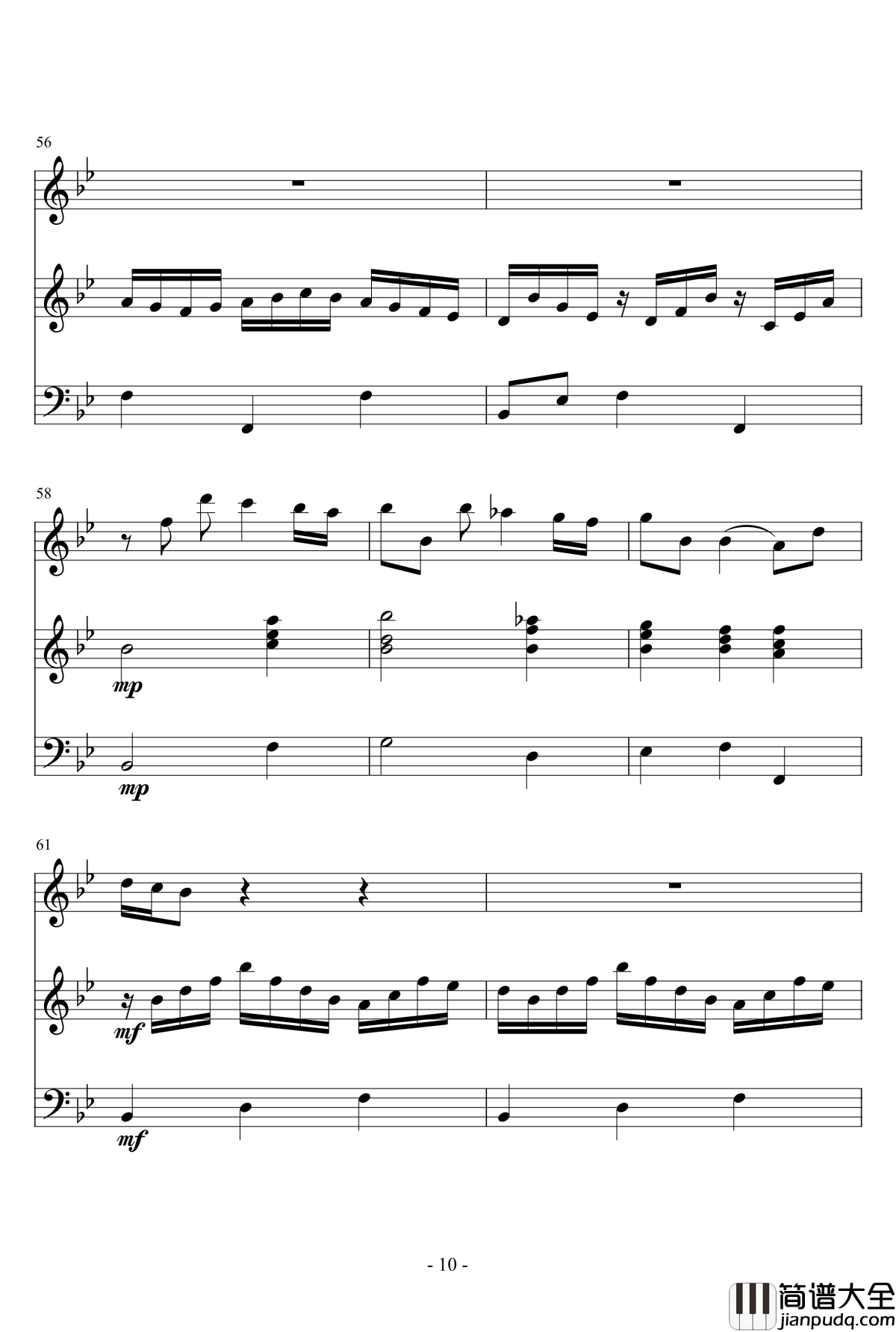 长笛与羽管键琴奏鸣曲第一乐章钢琴谱_巴赫_P.E.Bach