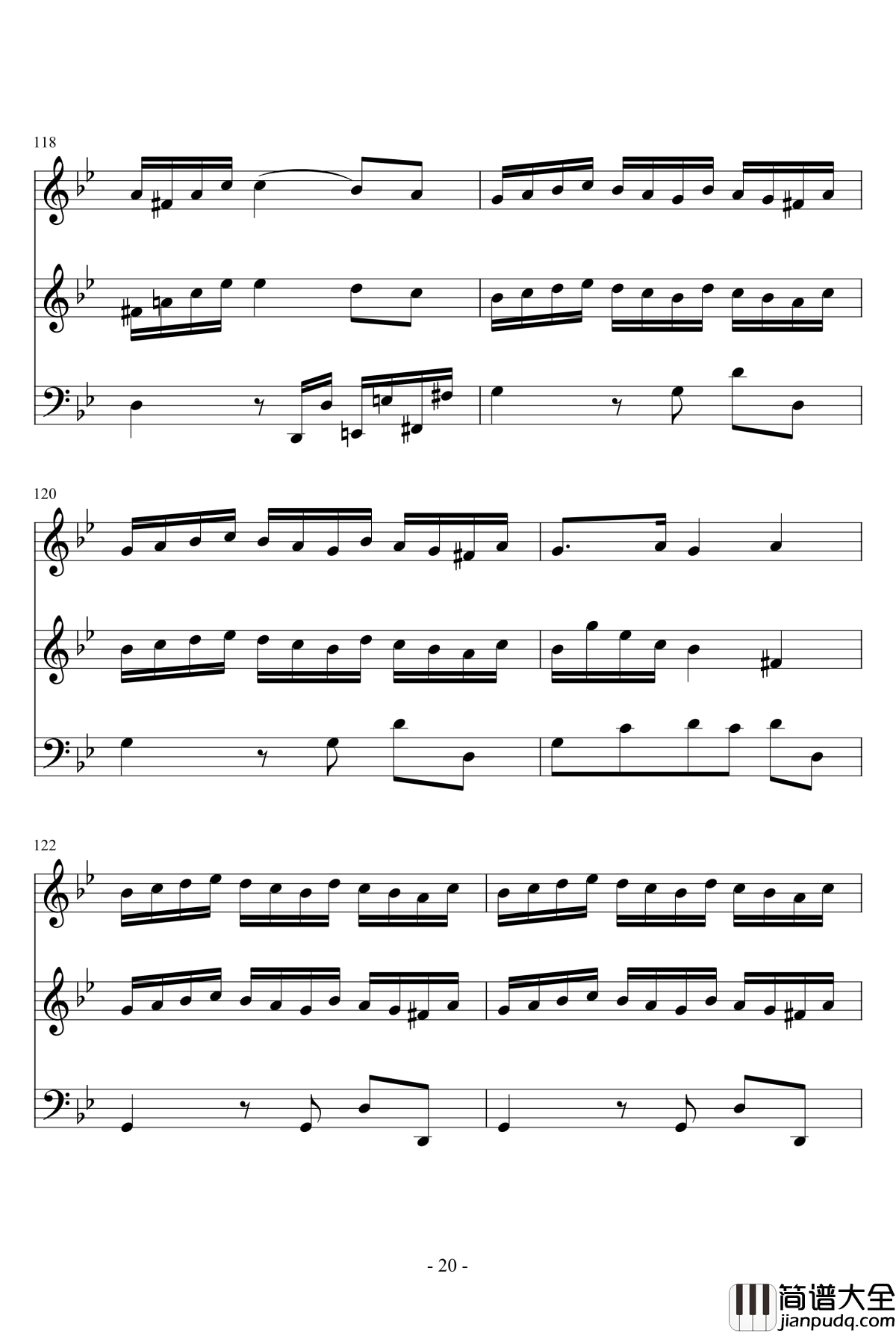 长笛与羽管键琴奏鸣曲第一乐章钢琴谱_巴赫_P.E.Bach