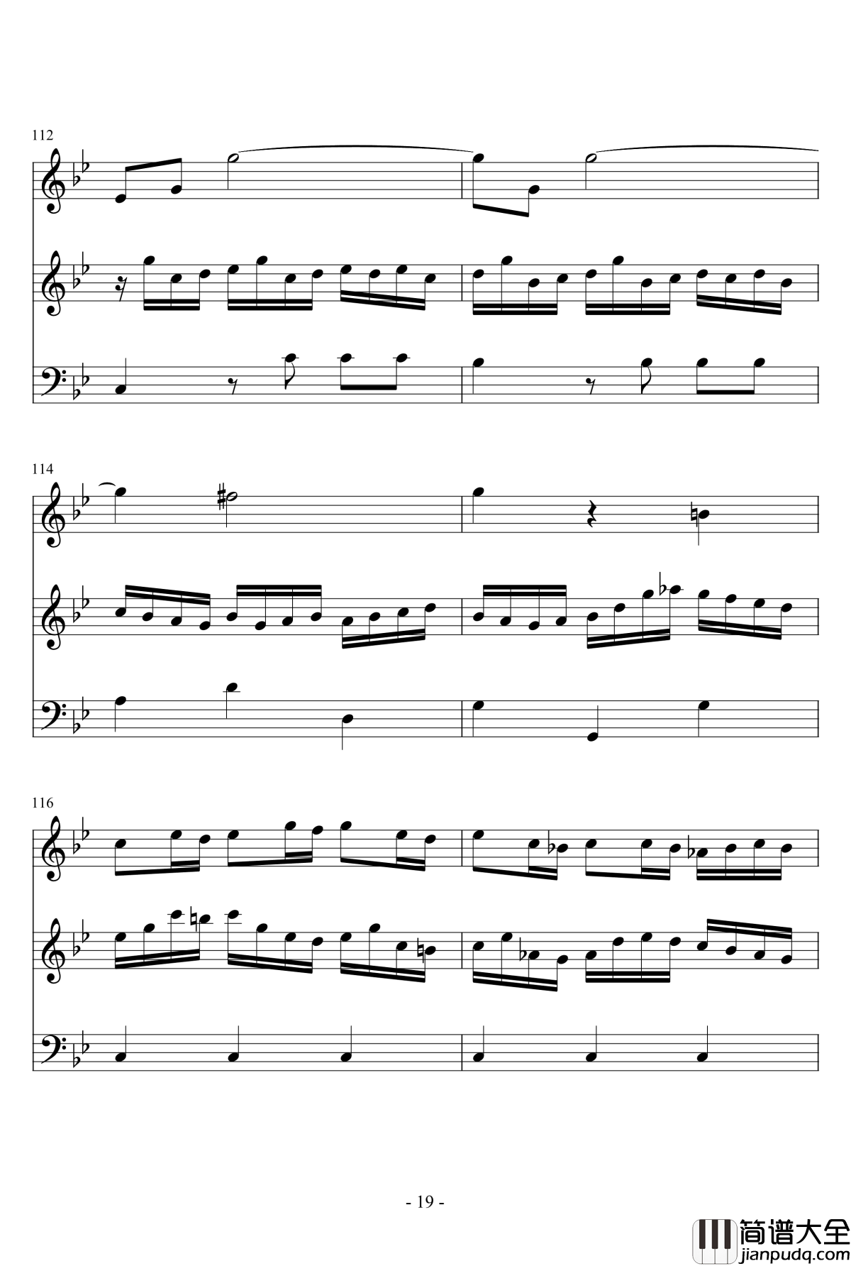 长笛与羽管键琴奏鸣曲第一乐章钢琴谱_巴赫_P.E.Bach