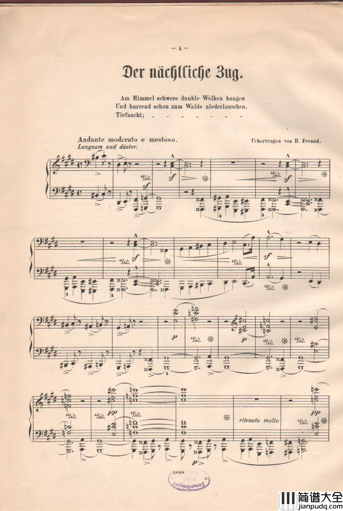 夜行列车_S.513a钢琴谱_李斯特