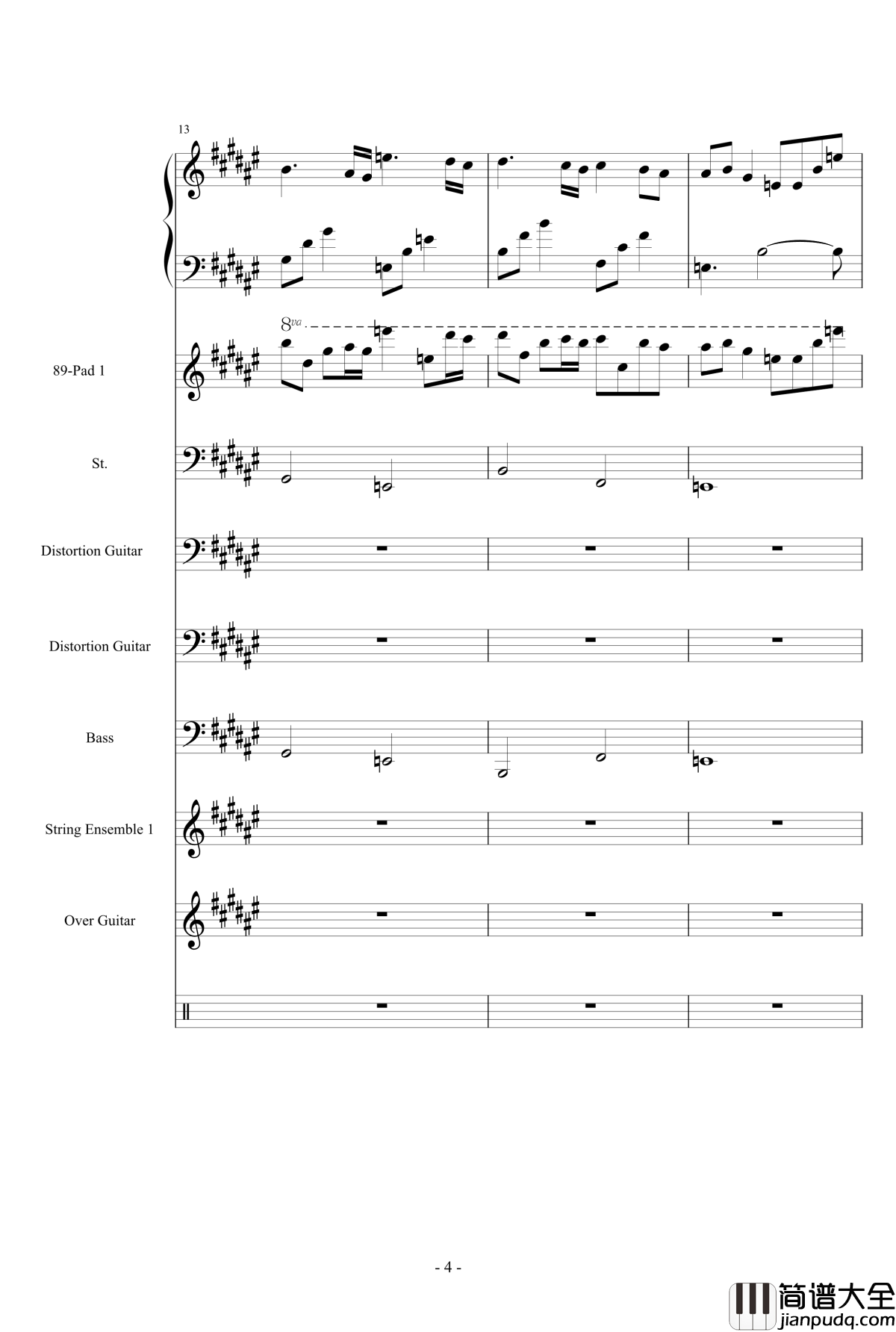 亡灵序曲钢琴谱_总谱_魔兽世界