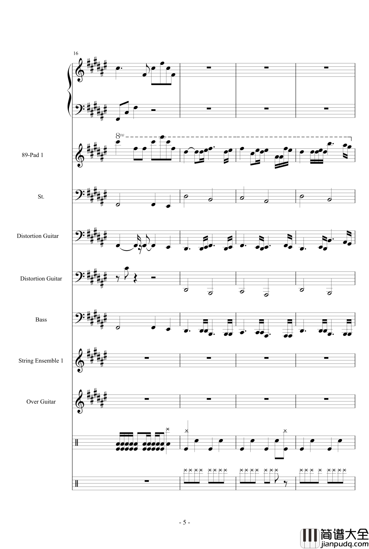 亡灵序曲钢琴谱_总谱_魔兽世界