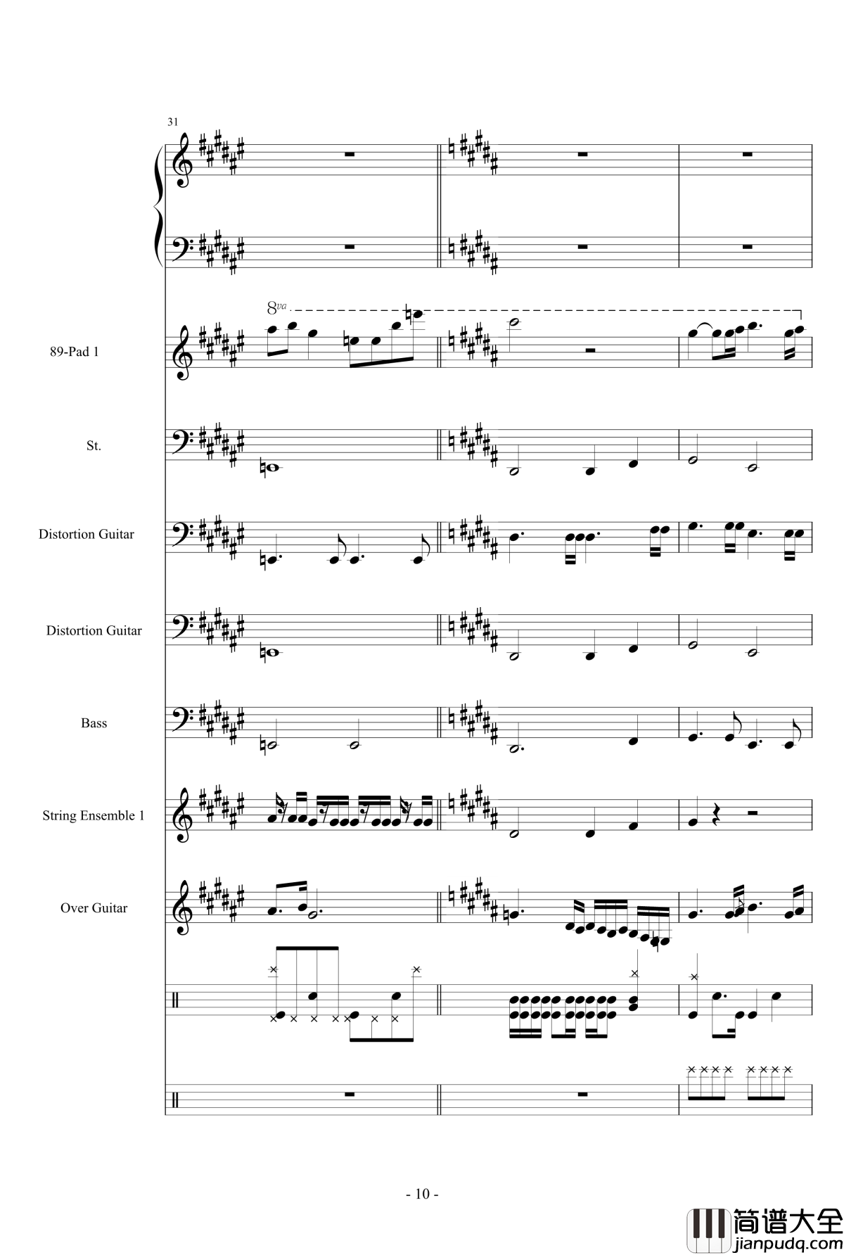 亡灵序曲钢琴谱_总谱_魔兽世界