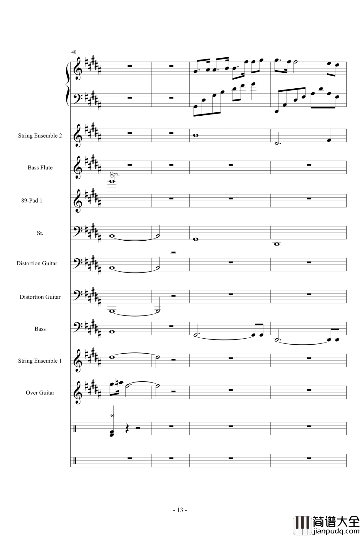 亡灵序曲钢琴谱_总谱_魔兽世界