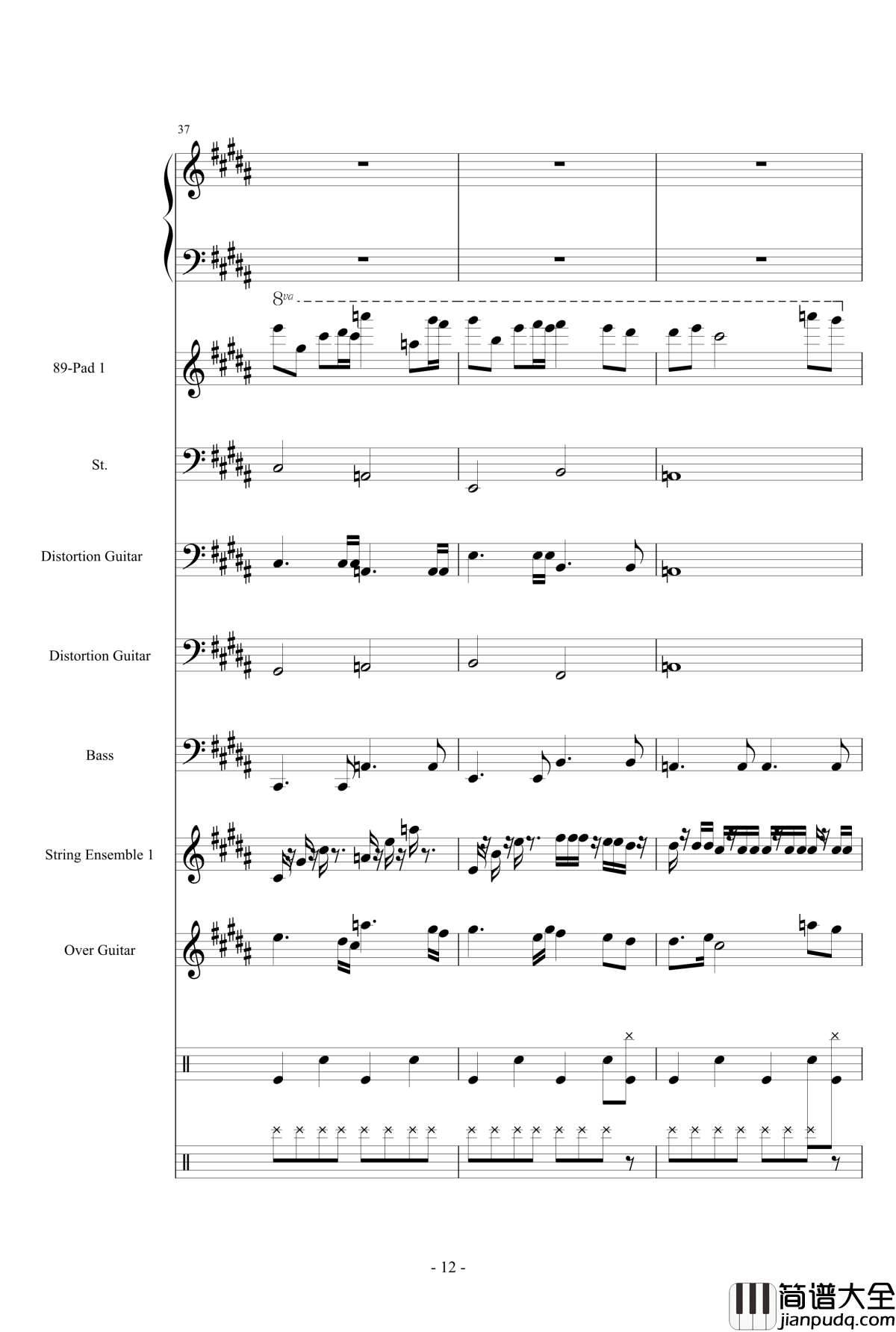 亡灵序曲钢琴谱_总谱_魔兽世界