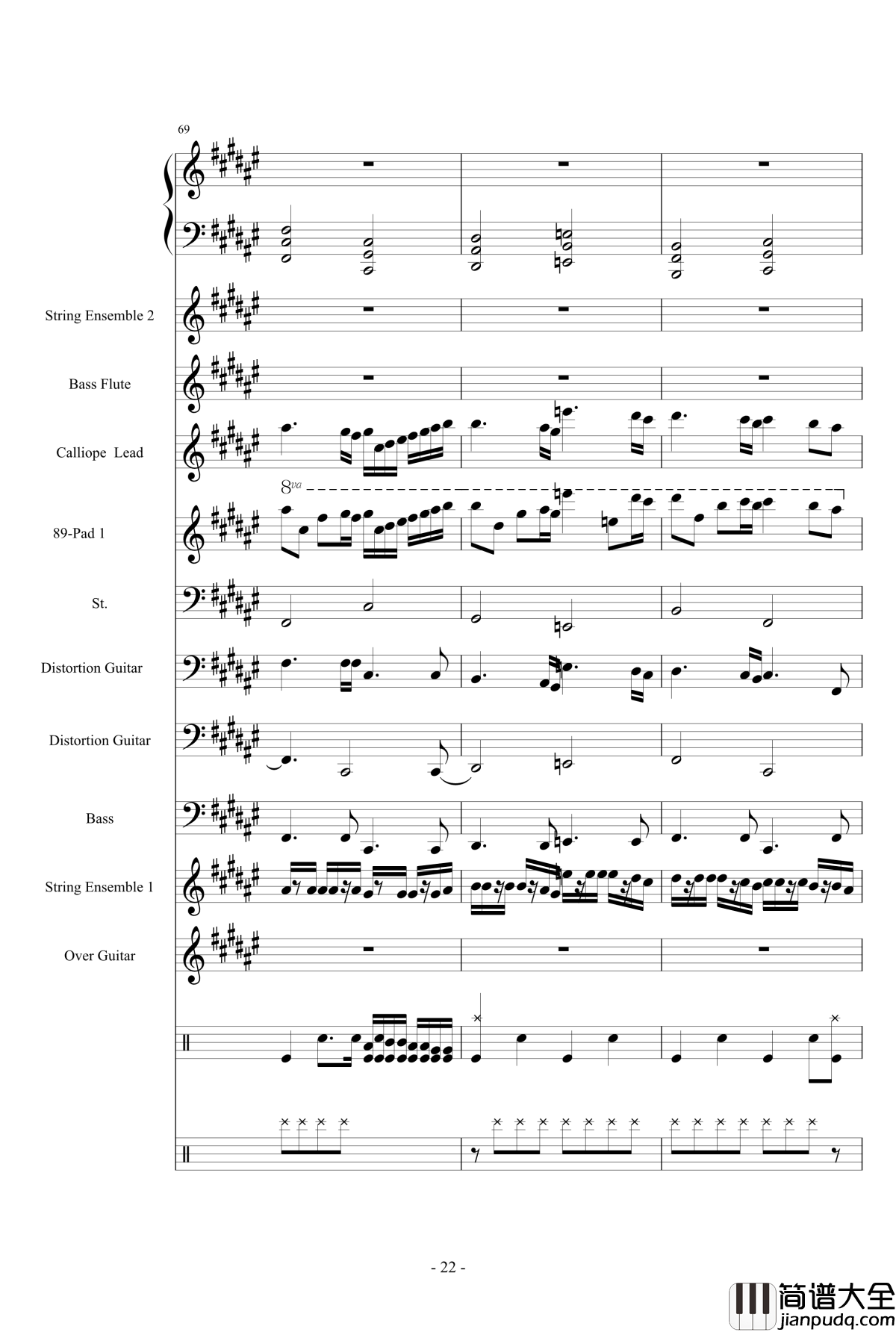 亡灵序曲钢琴谱_总谱_魔兽世界