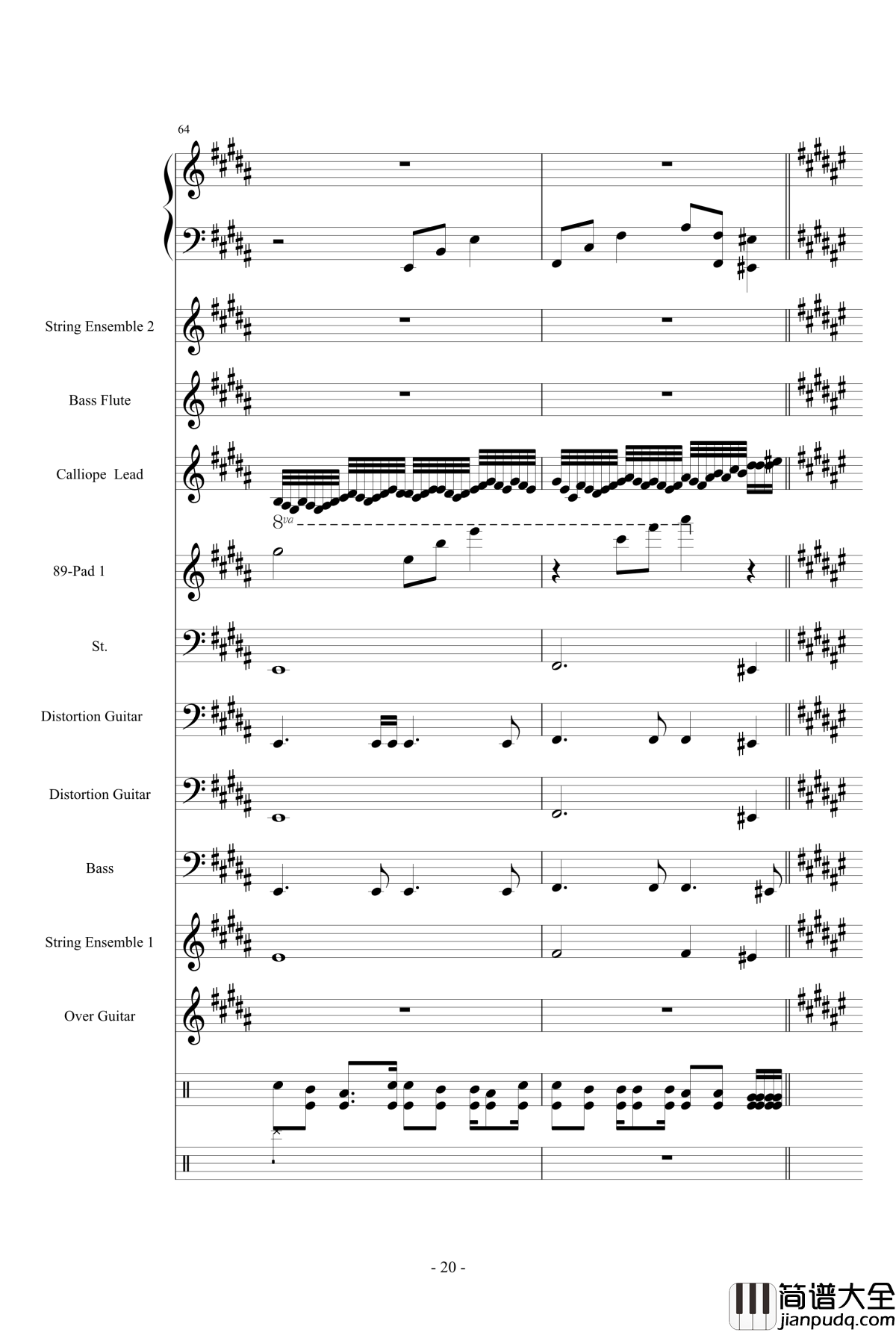 亡灵序曲钢琴谱_总谱_魔兽世界