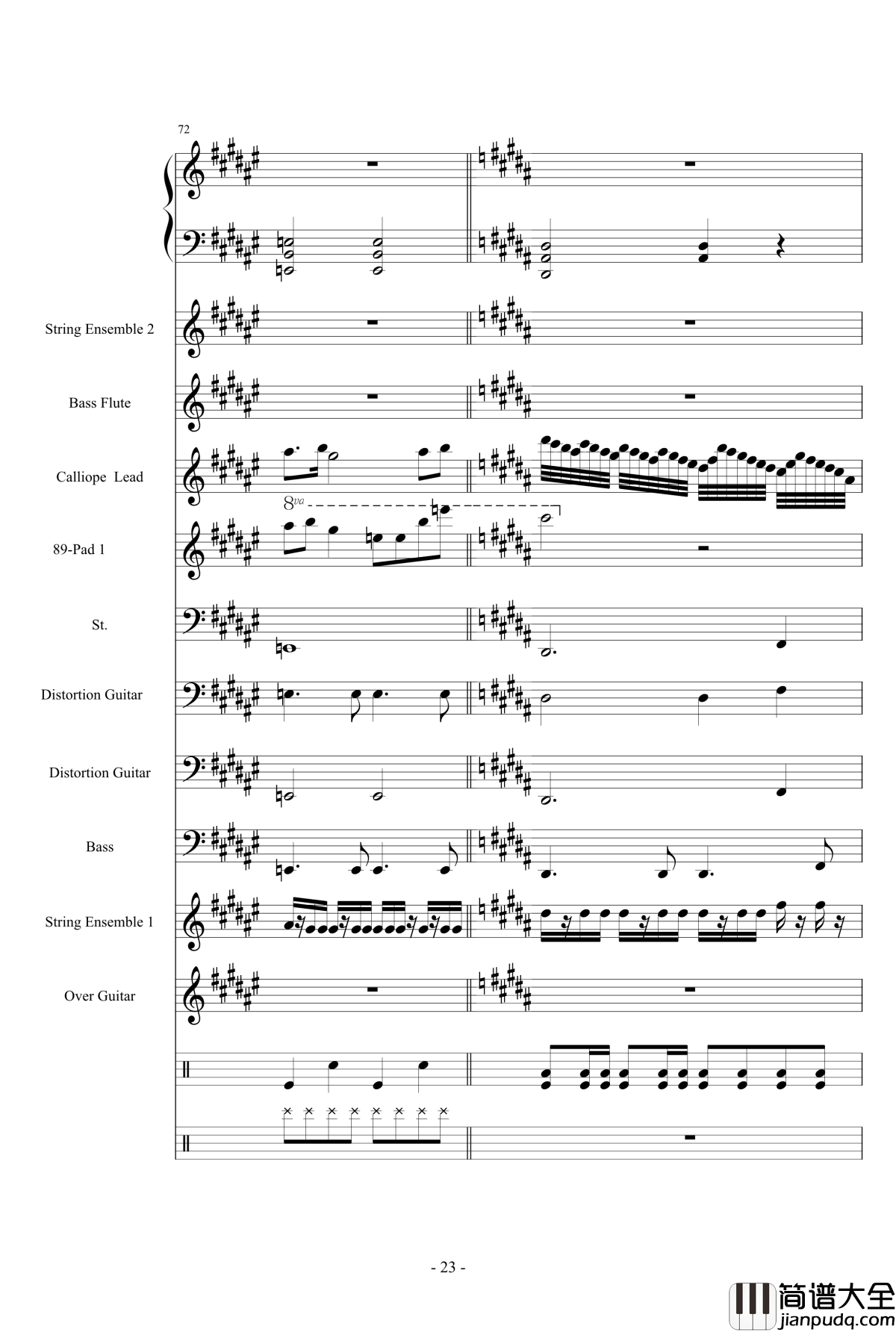 亡灵序曲钢琴谱_总谱_魔兽世界