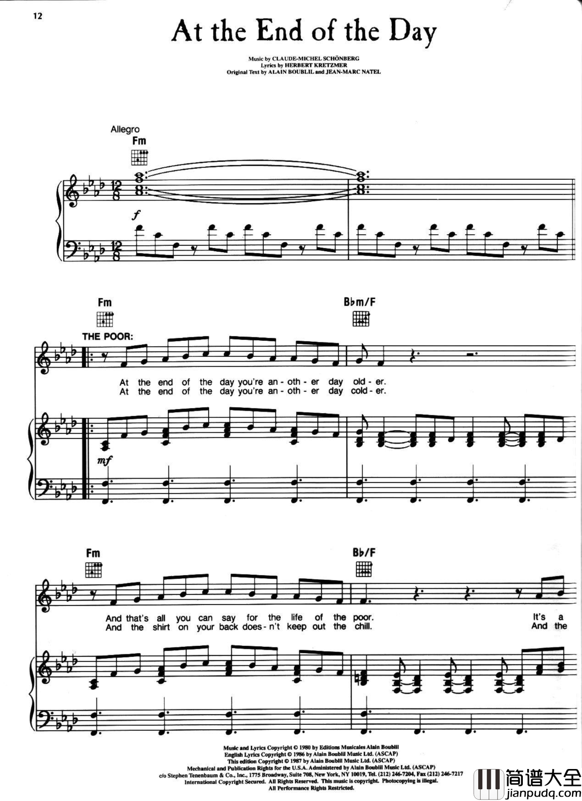 悲惨世界弹唱谱全集钢琴谱_Les_Miserables