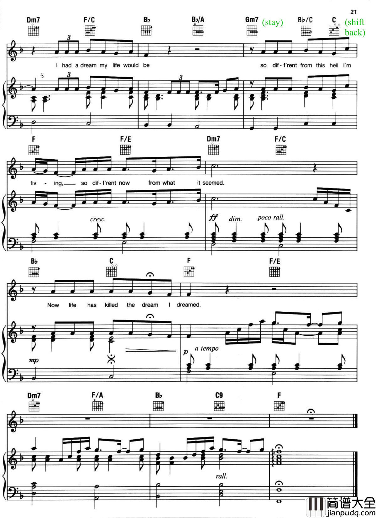 悲惨世界弹唱谱全集钢琴谱_Les_Miserables