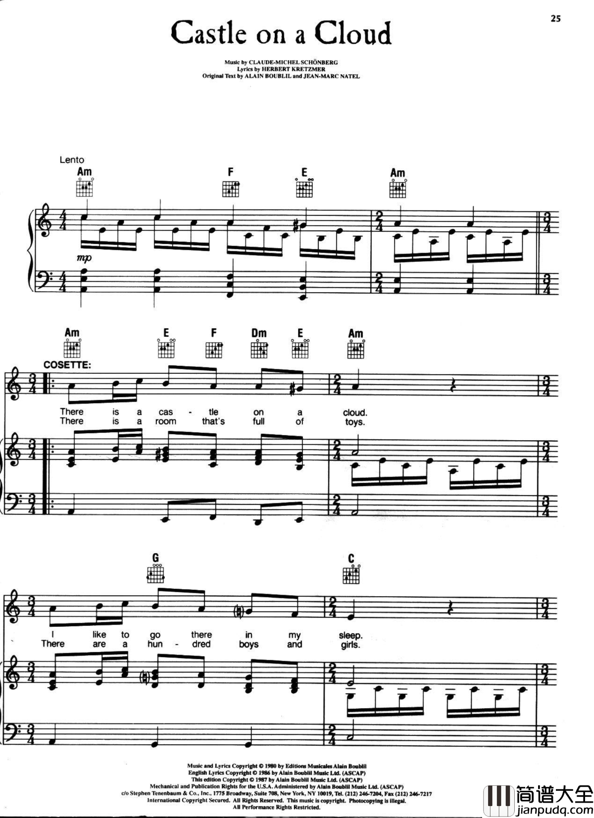 悲惨世界弹唱谱全集钢琴谱_Les_Miserables