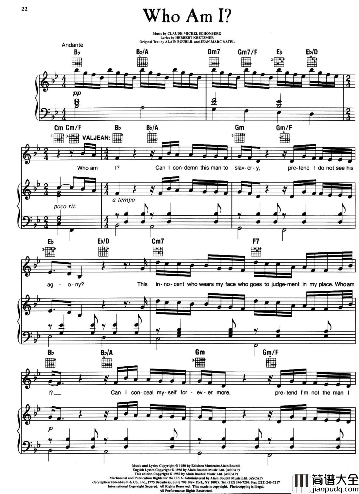 悲惨世界弹唱谱全集钢琴谱_Les_Miserables