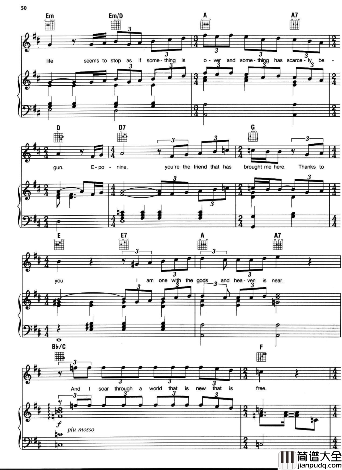 悲惨世界弹唱谱全集钢琴谱_Les_Miserables