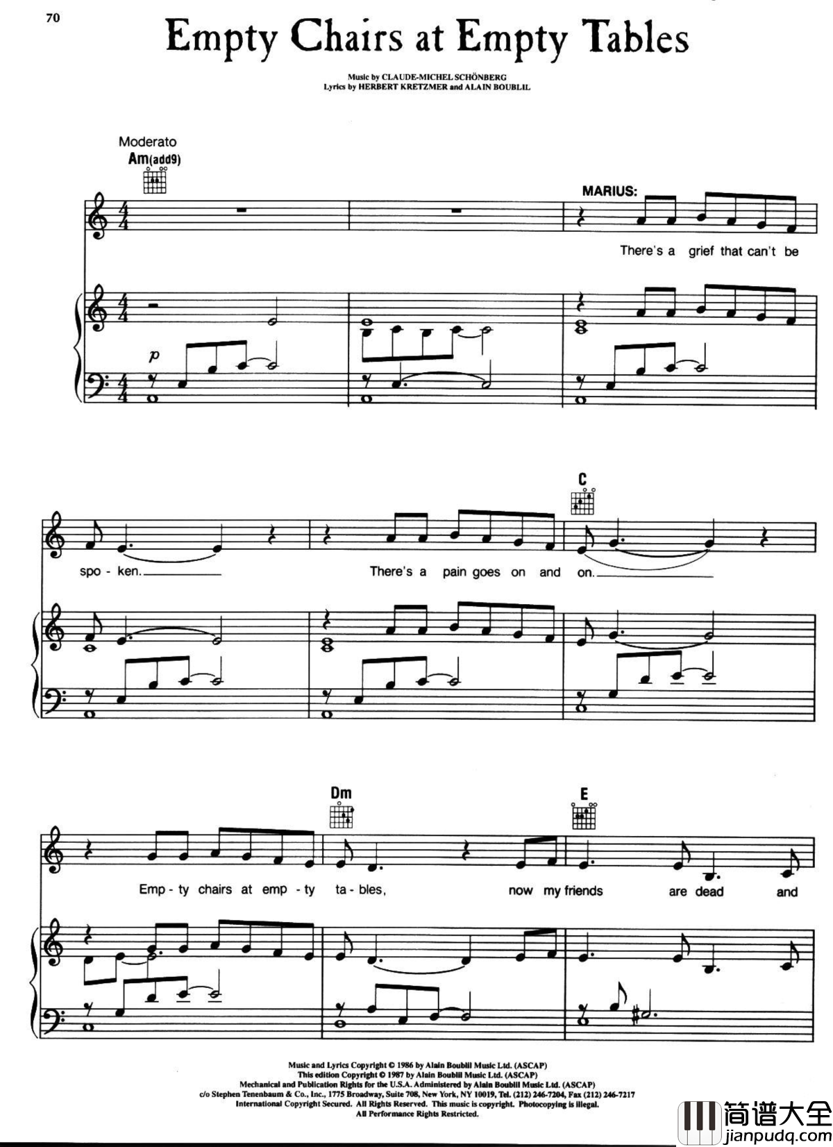 悲惨世界弹唱谱全集钢琴谱_Les_Miserables