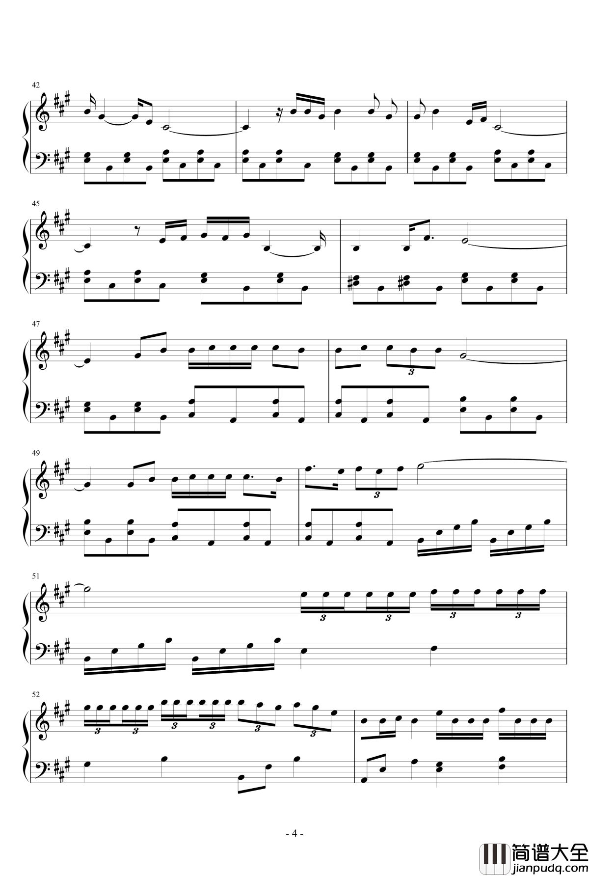 春风十里钢琴谱_鹿先森乐队