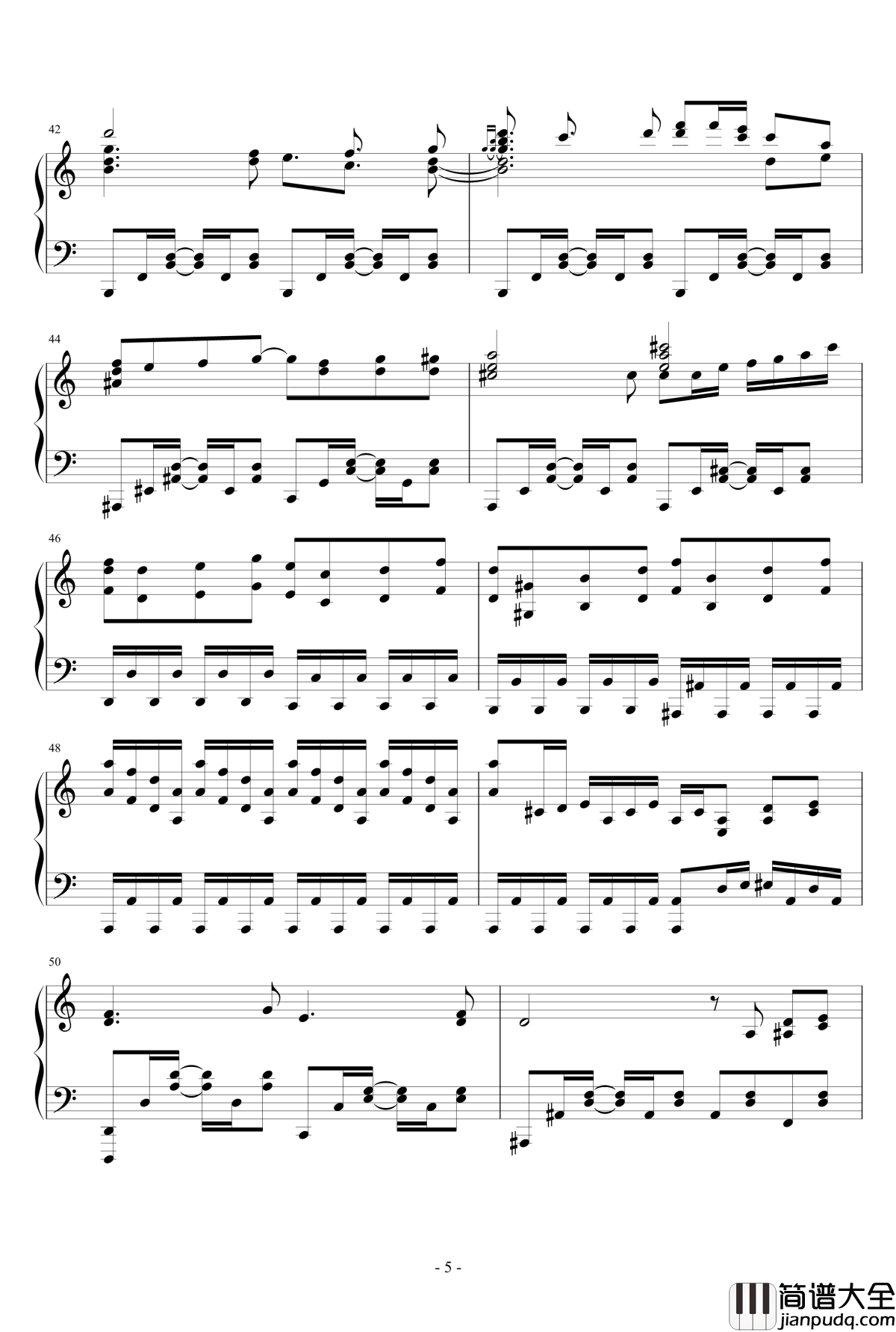 绯想天的亡き王女の為のセプテ钢琴谱_东方project