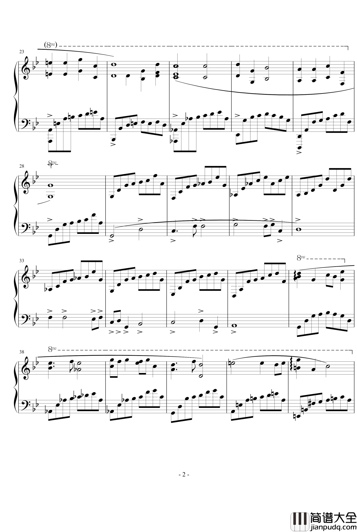 菩萨蛮钢琴谱_钢琴独奏_姚贝娜