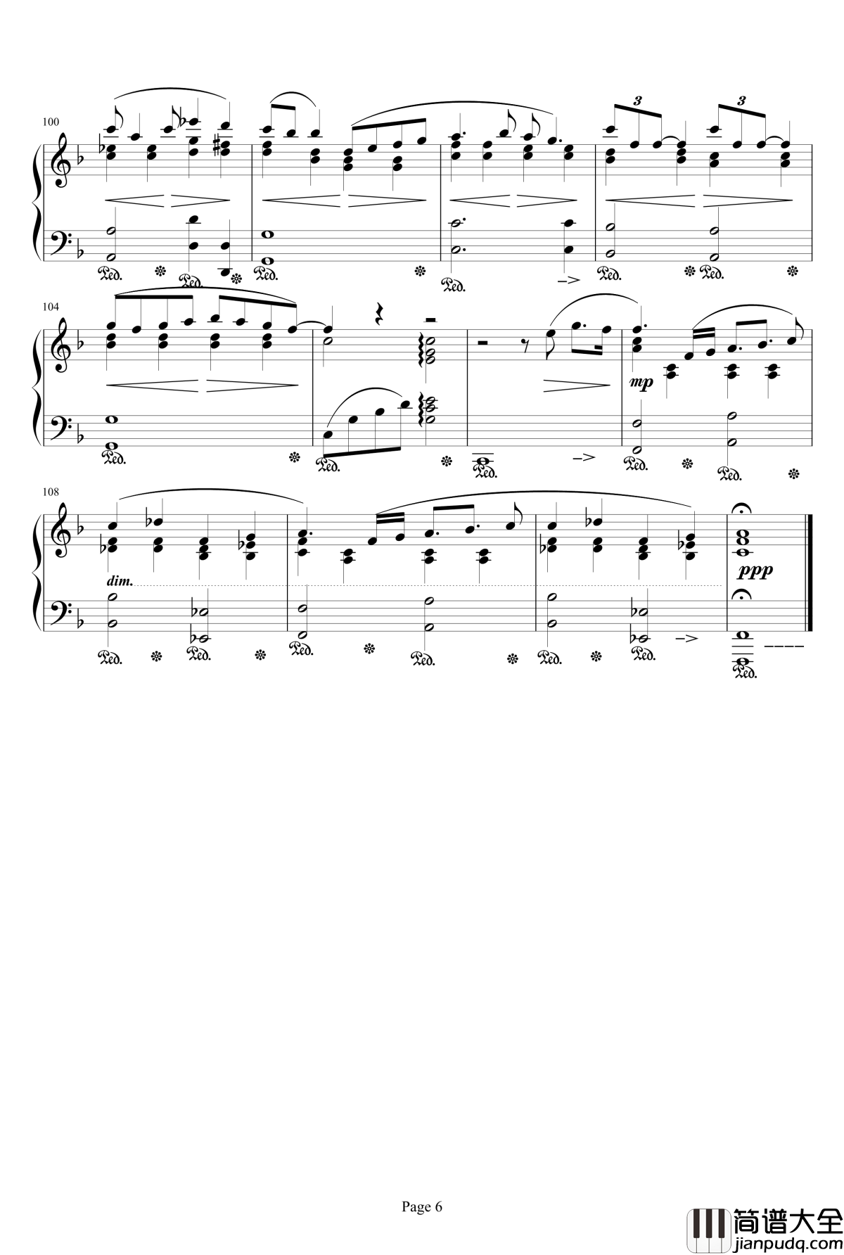 君がいるから钢琴谱_最终幻想