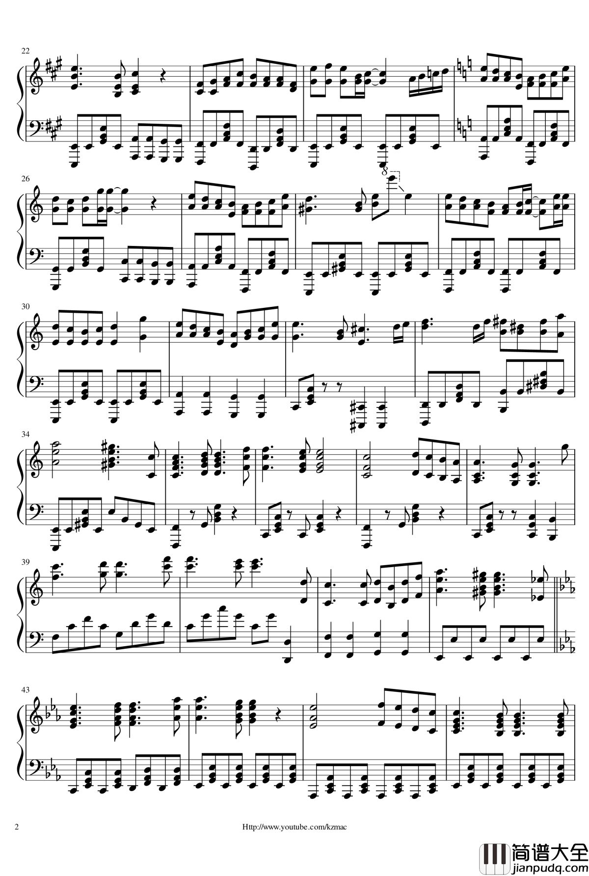 献上心脏吧钢琴谱_进击的巨人ED_进击的巨人第二季OP