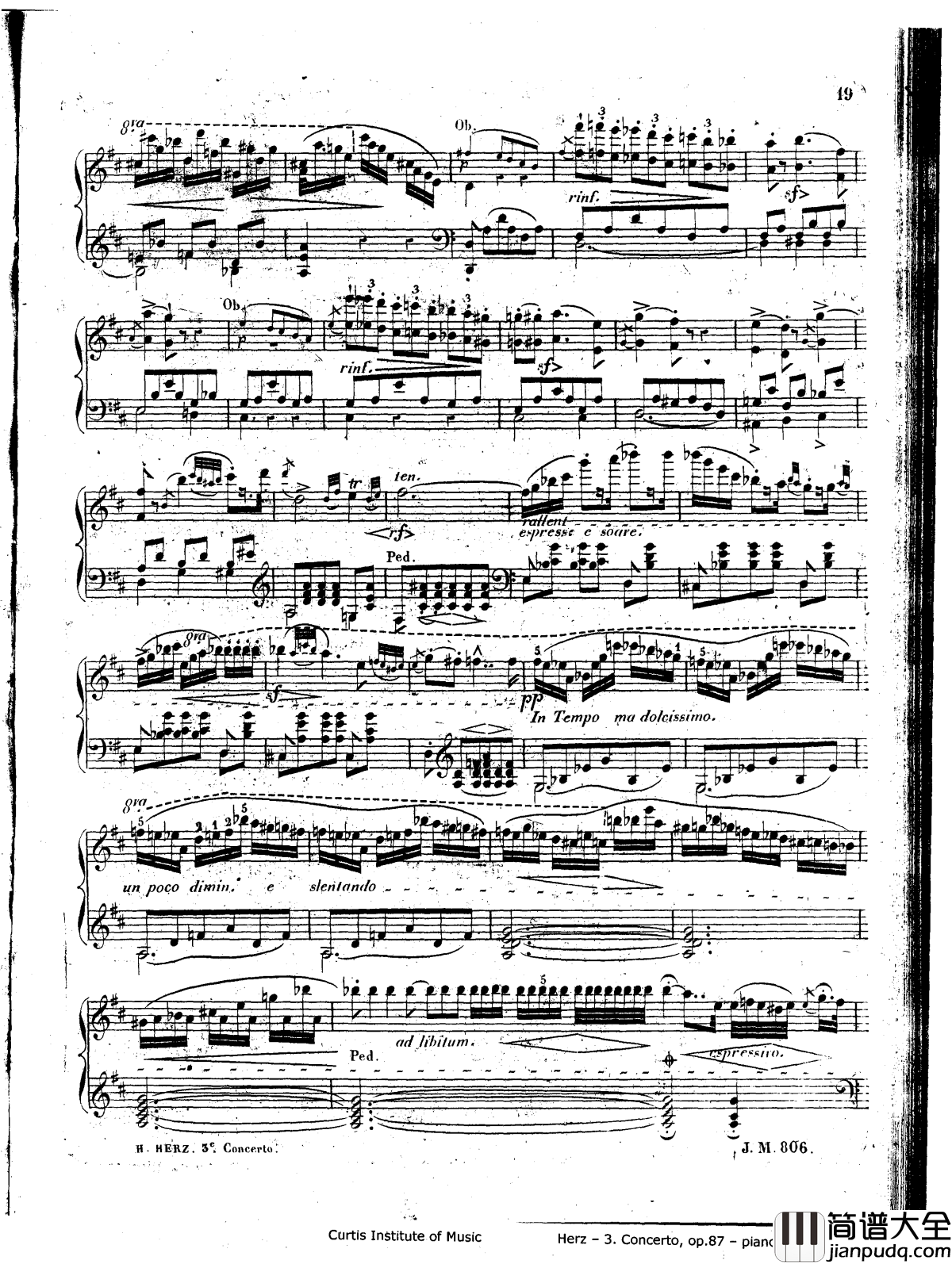 d小调第三钢琴协奏曲Op.87钢琴谱_赫尔兹