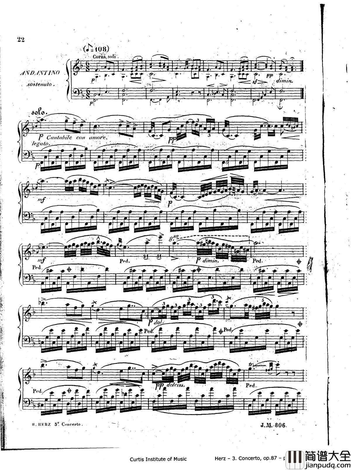 d小调第三钢琴协奏曲Op.87钢琴谱_赫尔兹