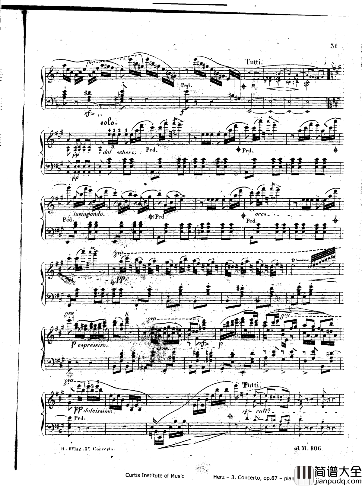 d小调第三钢琴协奏曲Op.87钢琴谱_赫尔兹