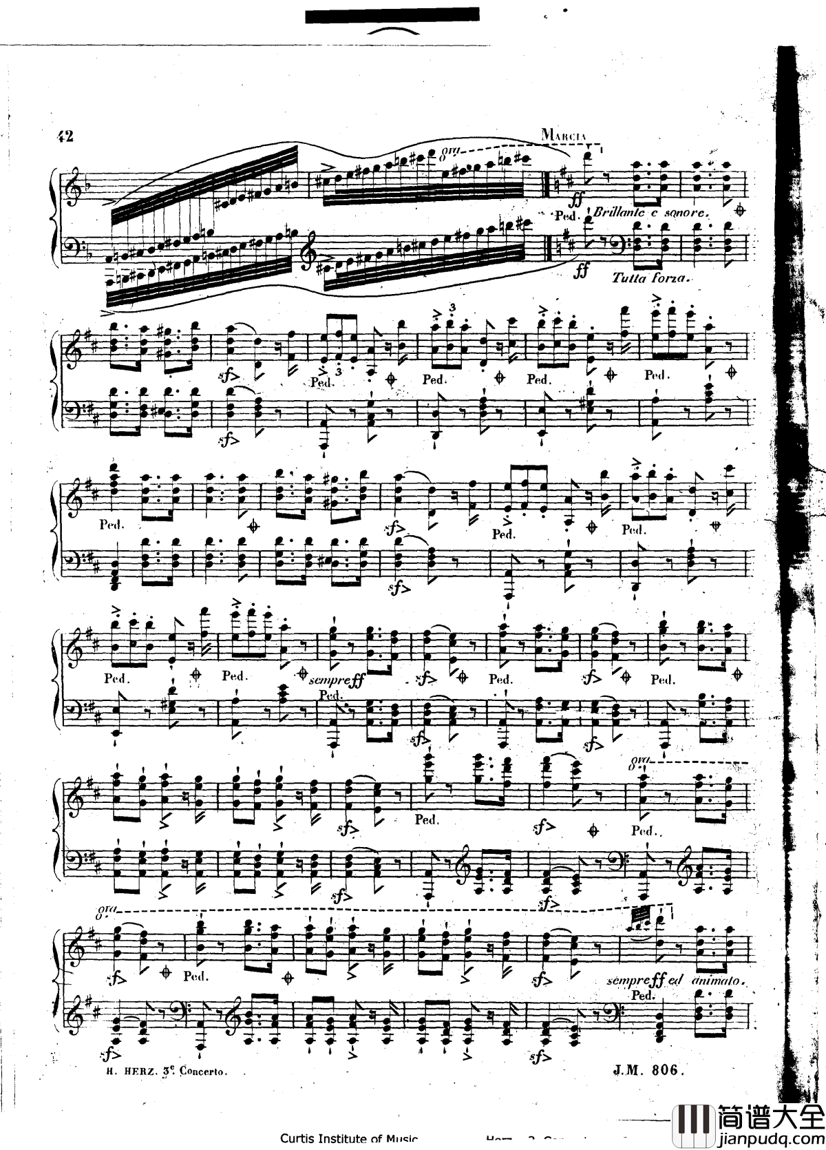 d小调第三钢琴协奏曲Op.87钢琴谱_赫尔兹