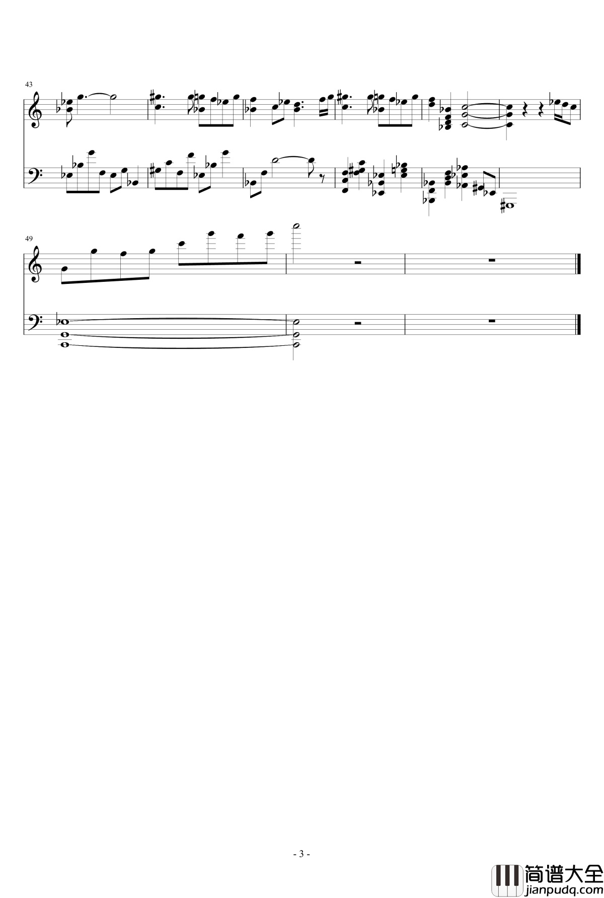 _Major_C钢琴谱_简化_辐射4