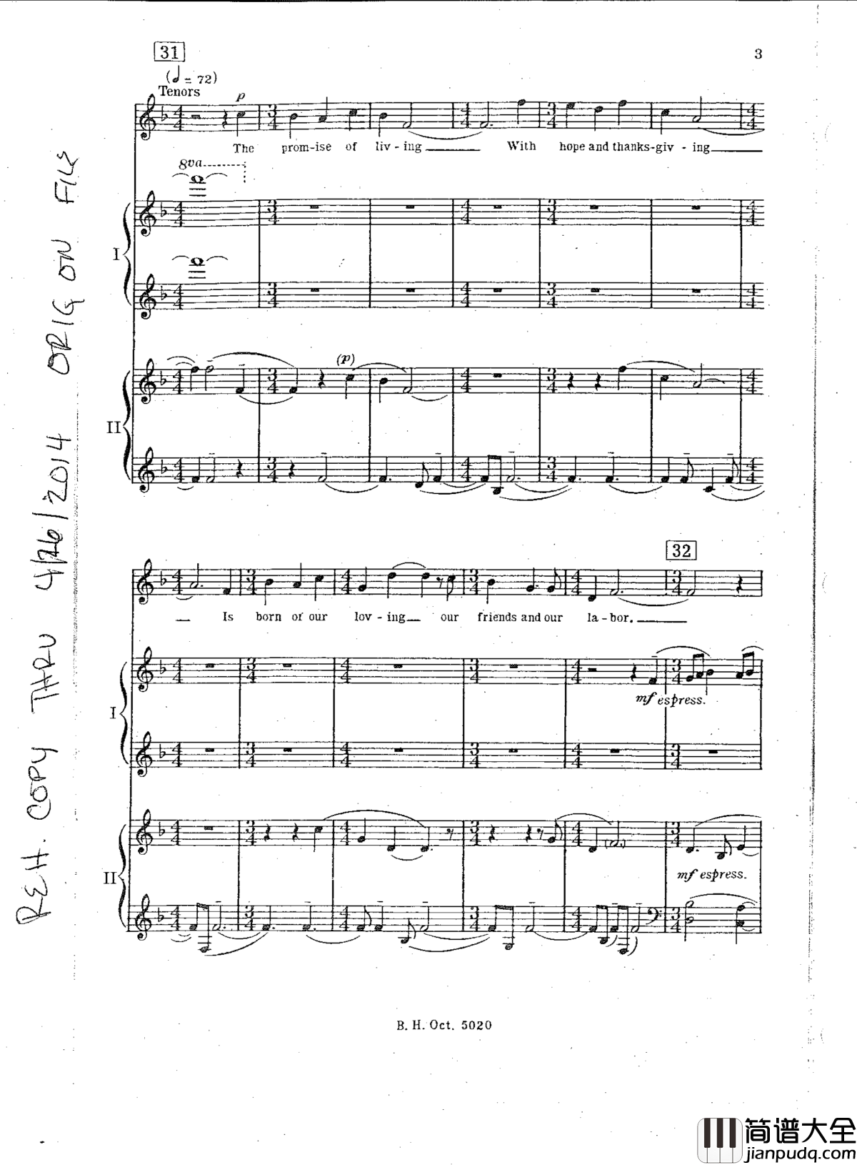 The_promise_of_living钢琴谱_Aaron_Copland