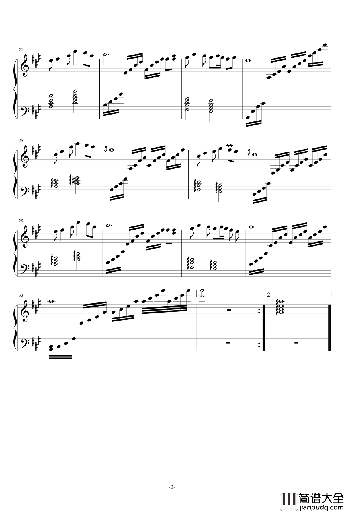 乡恋钢琴谱_张丕基