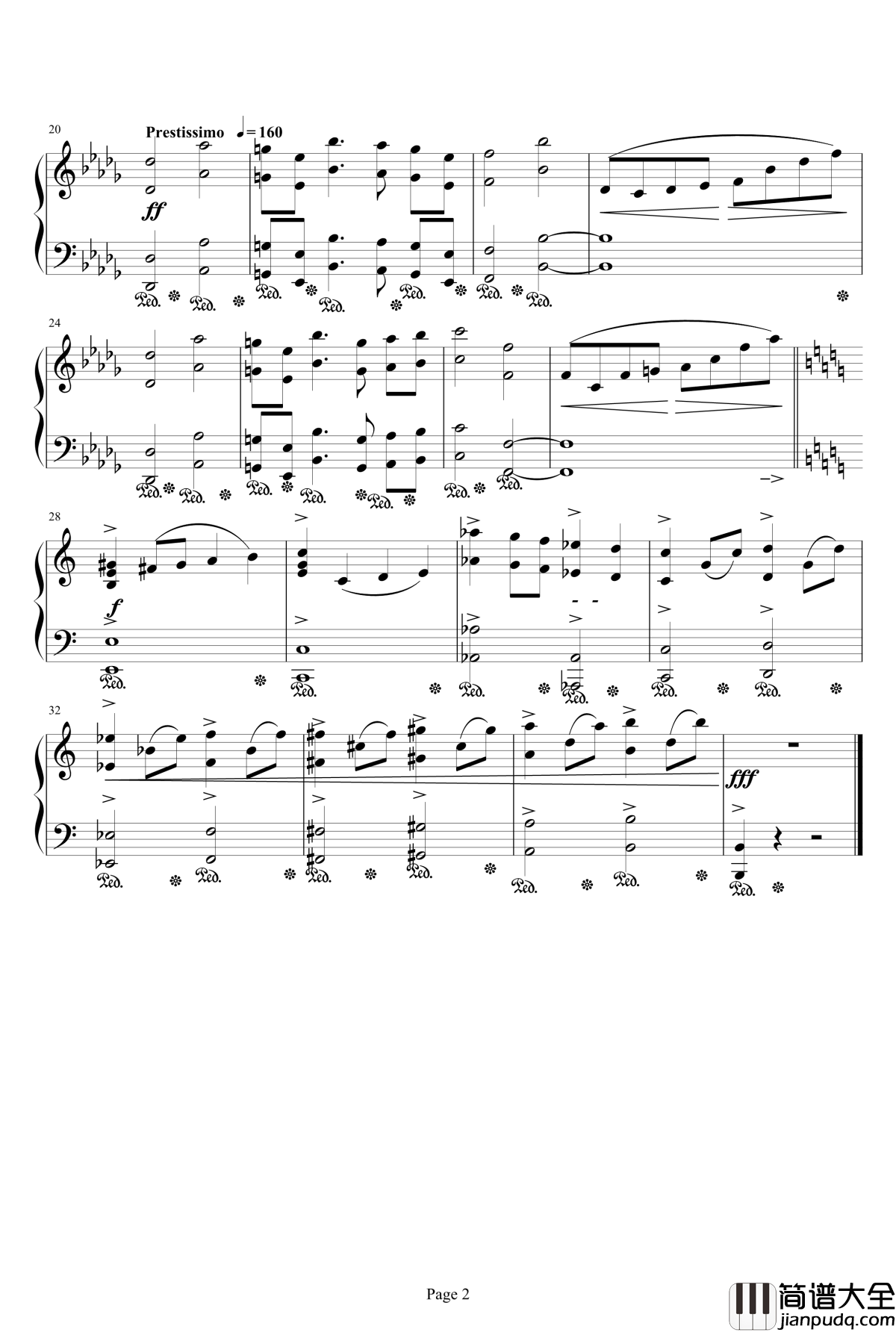 帰郷钢琴谱_最终幻想