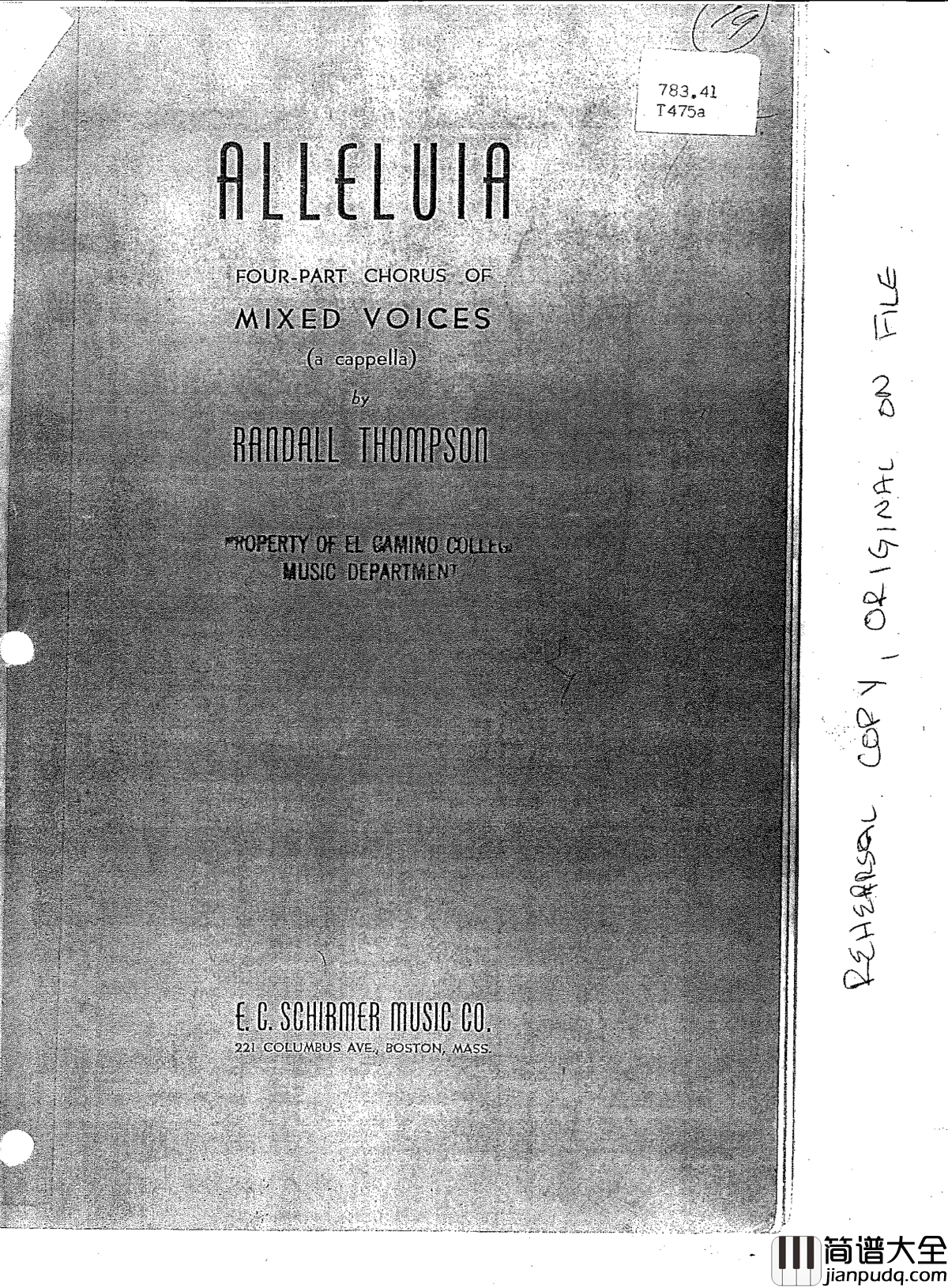 Alleluia钢琴谱_Randall_Thompson