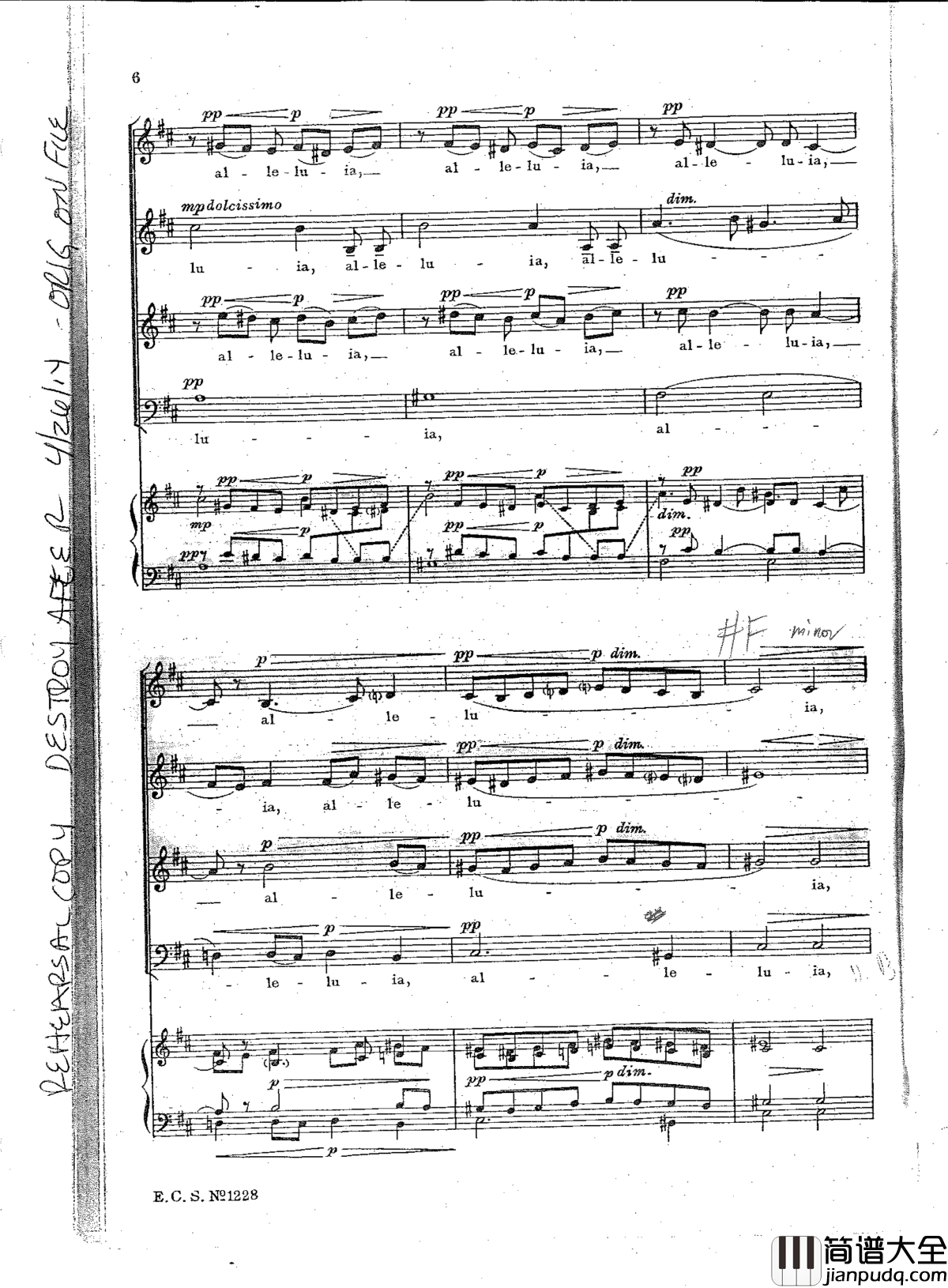 Alleluia钢琴谱_Randall_Thompson