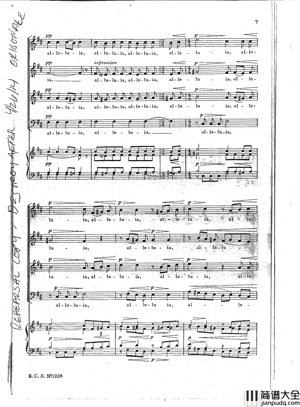 Alleluia钢琴谱_Randall_Thompson