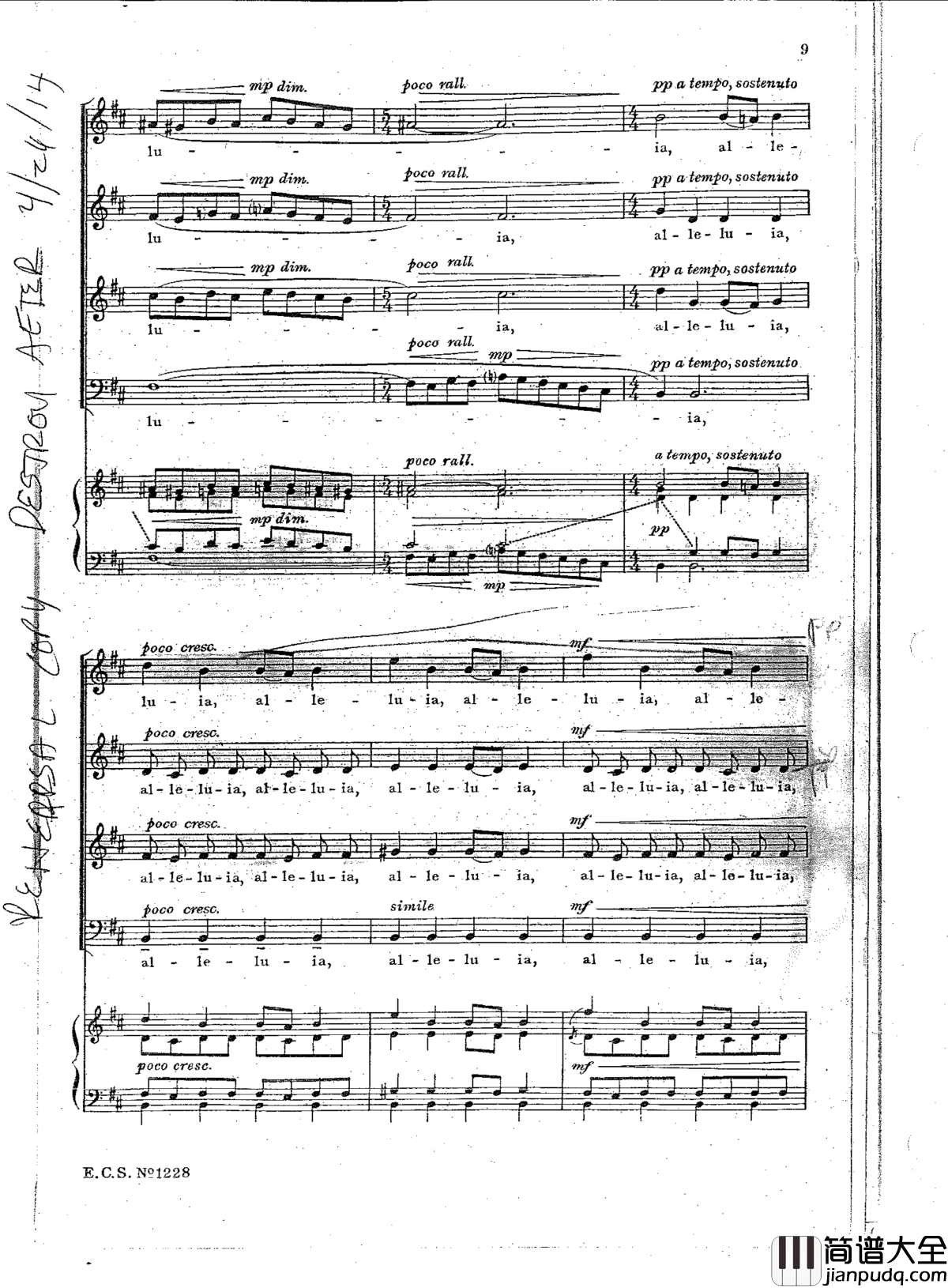 Alleluia钢琴谱_Randall_Thompson