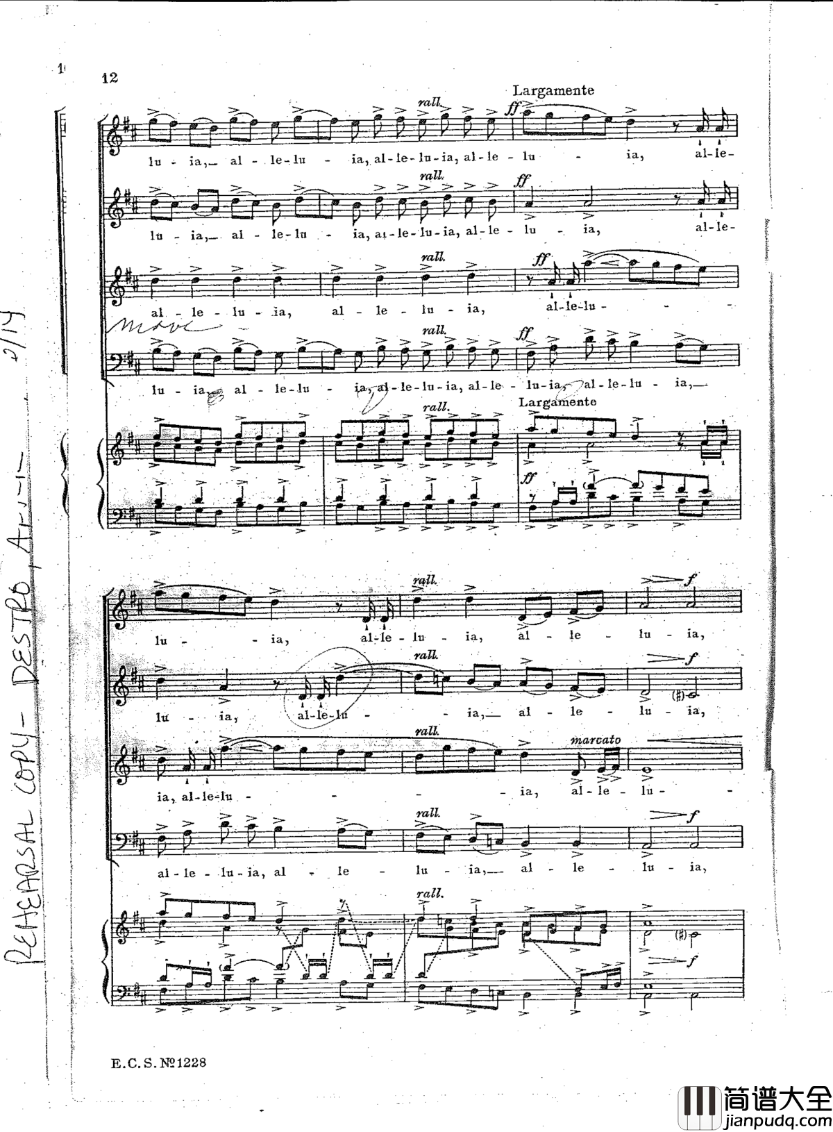 Alleluia钢琴谱_Randall_Thompson