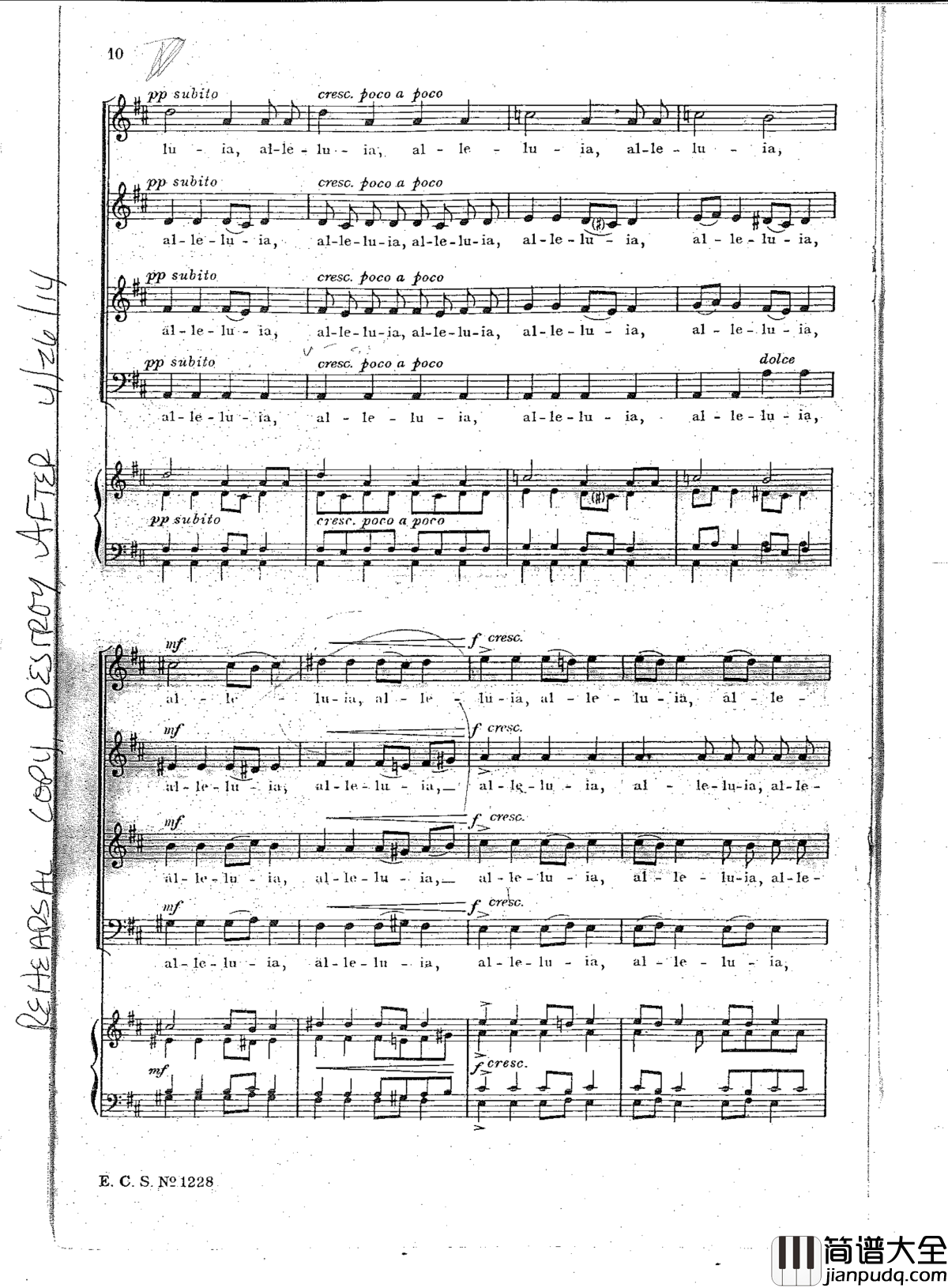 Alleluia钢琴谱_Randall_Thompson