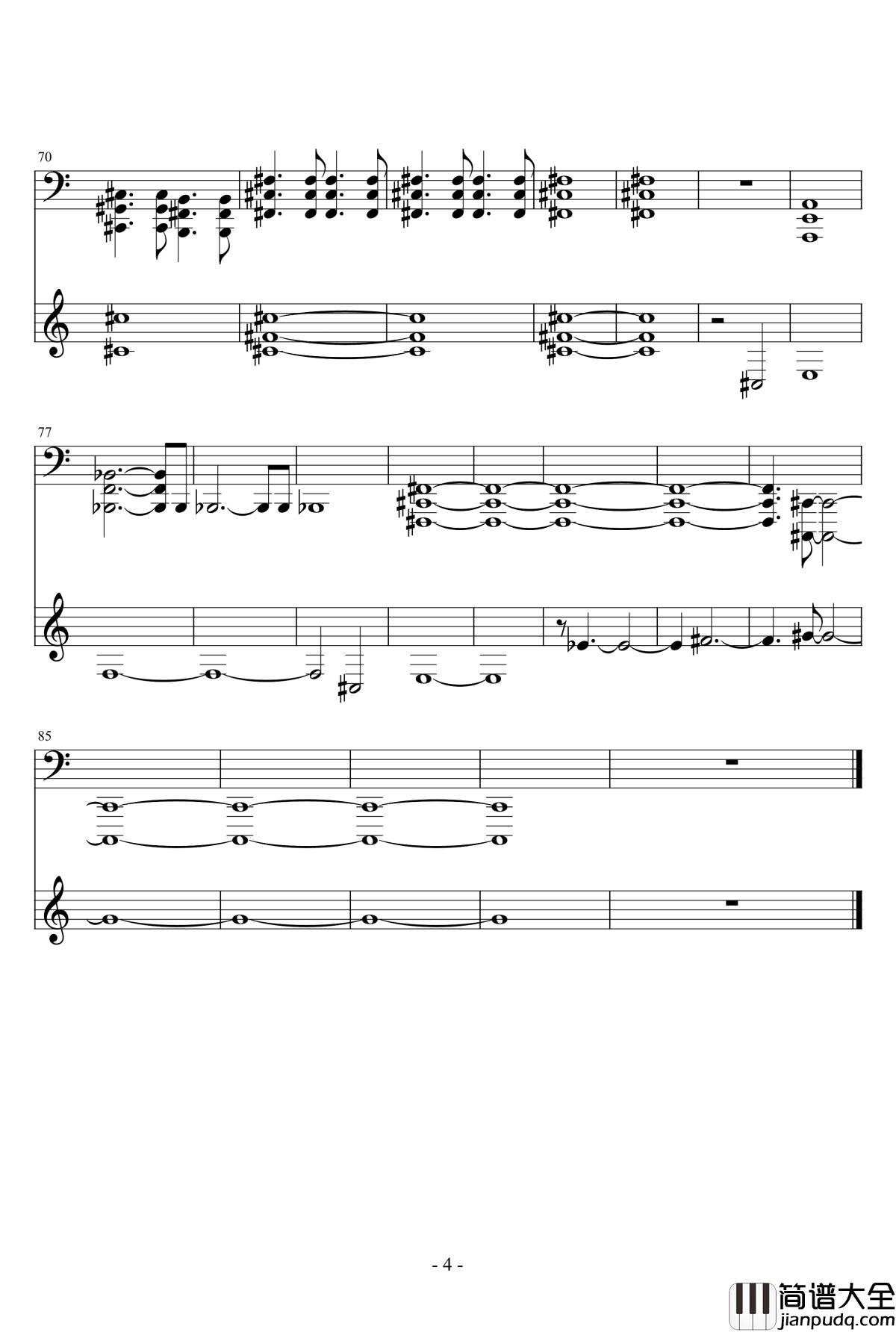 辐射4主题曲钢琴谱_原版