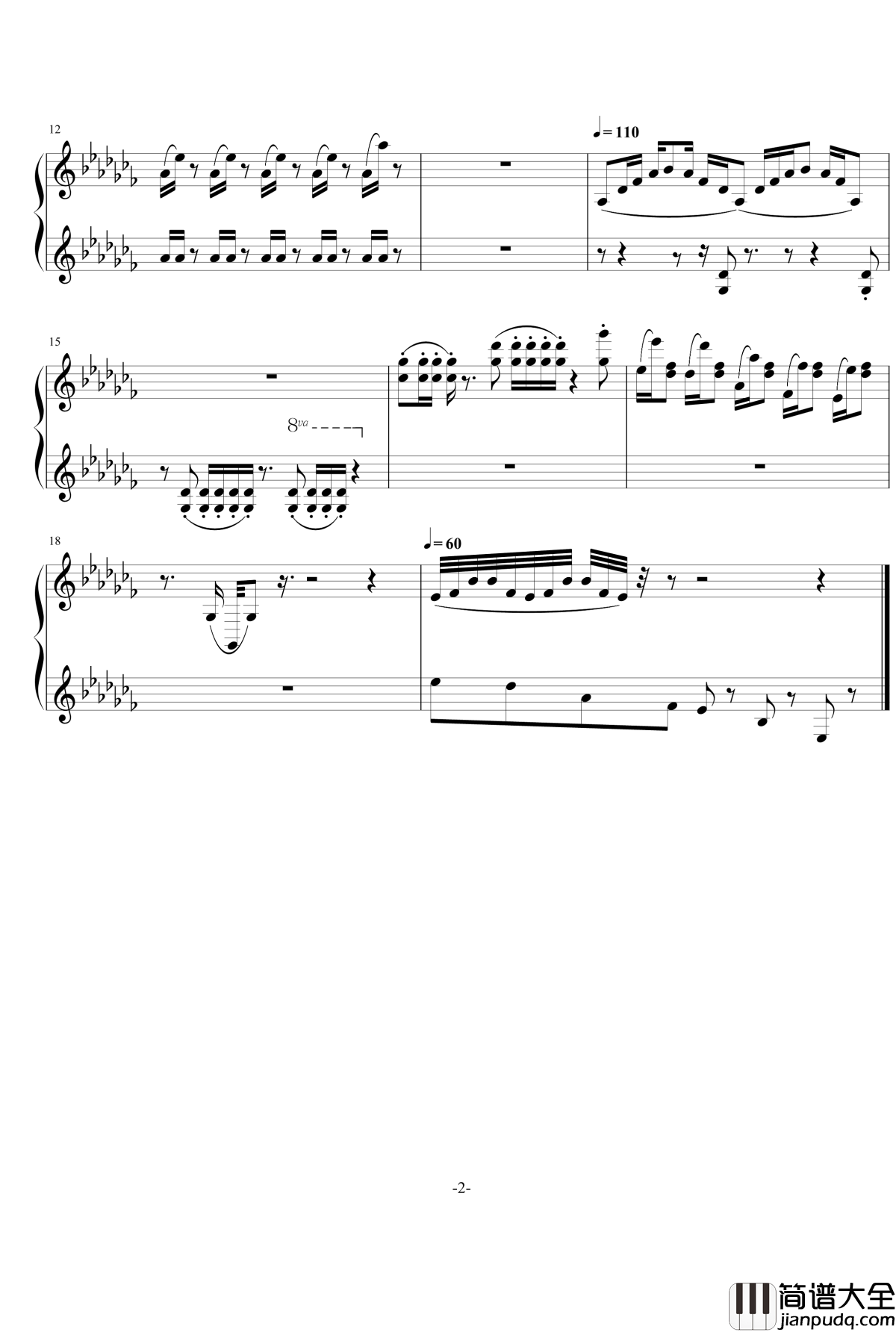 单一的主题钢琴谱_FIRSTONE