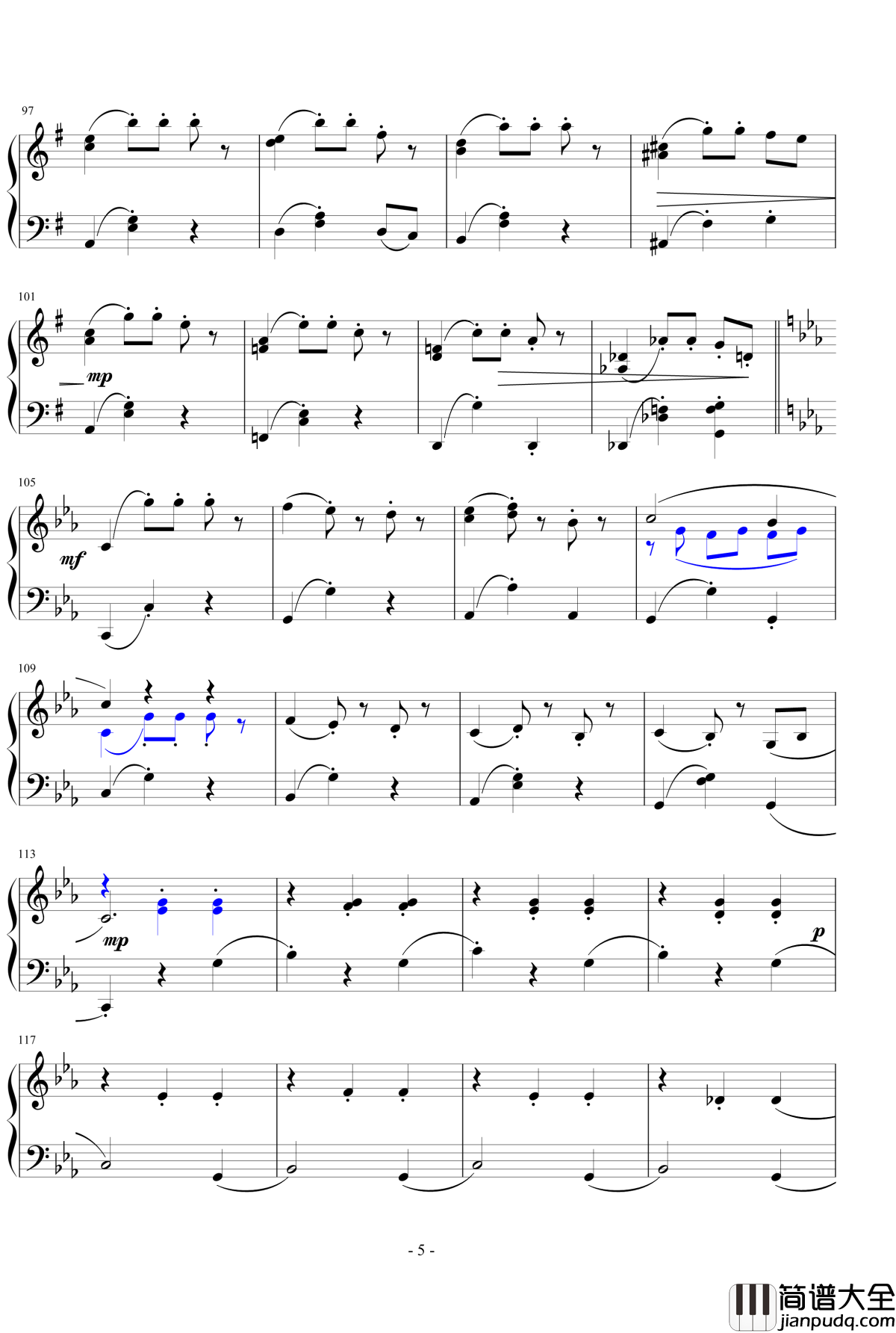 原族舞钢琴谱_王者之喆