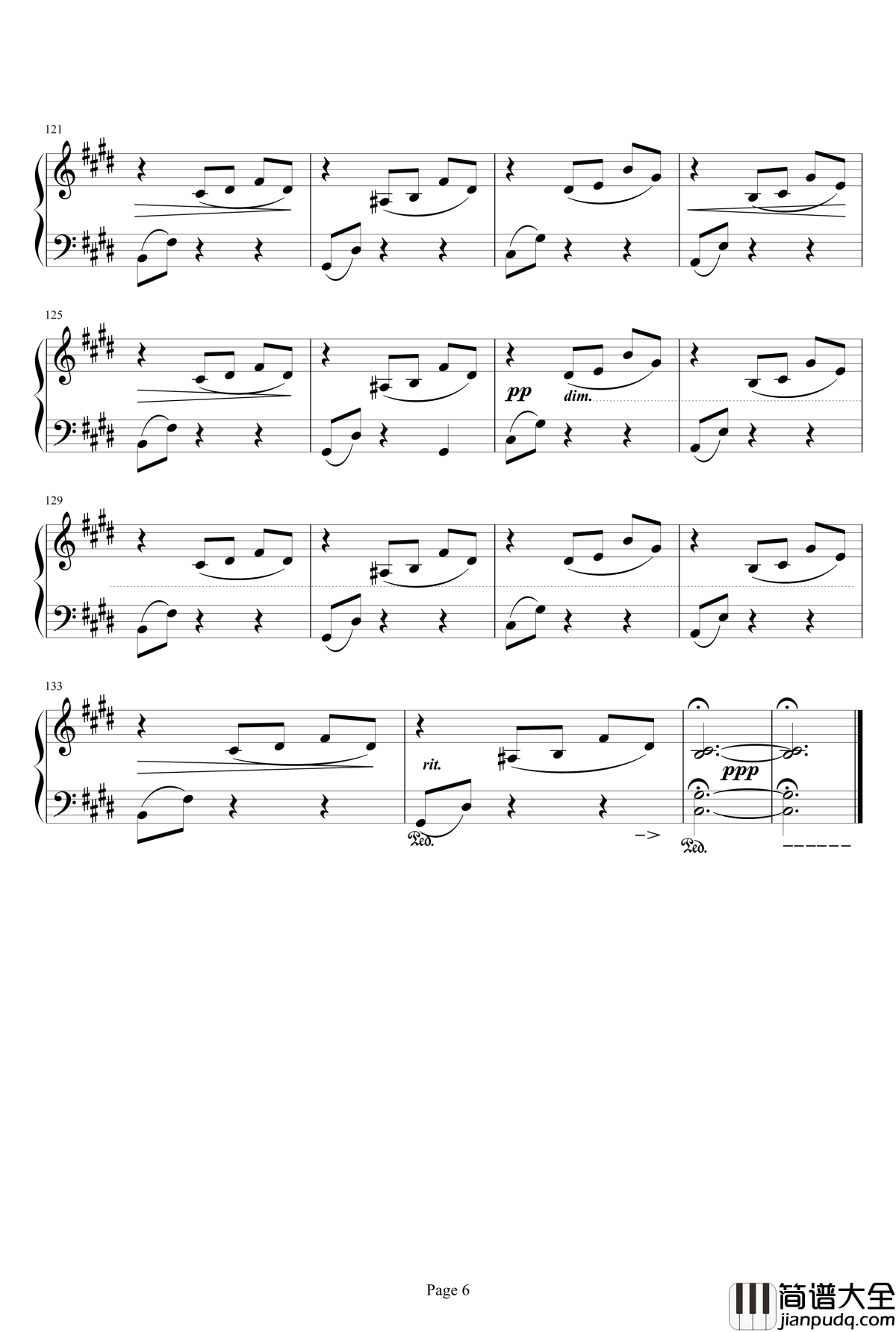 氷結の森钢琴谱_Final_Fantasy_XIII_最终幻想