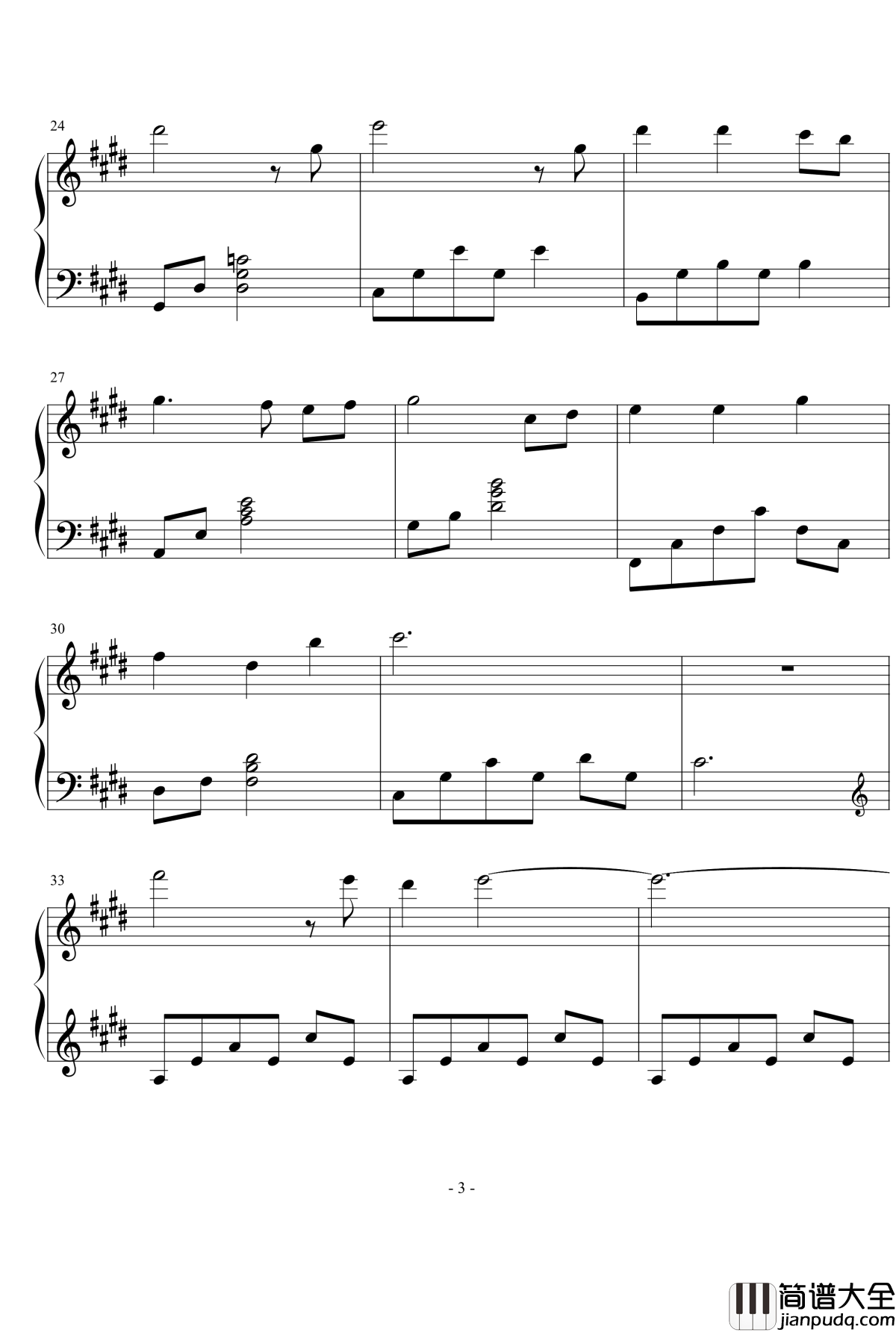 Lachrymal钢琴谱_美少女万华镜3_秋山裕和