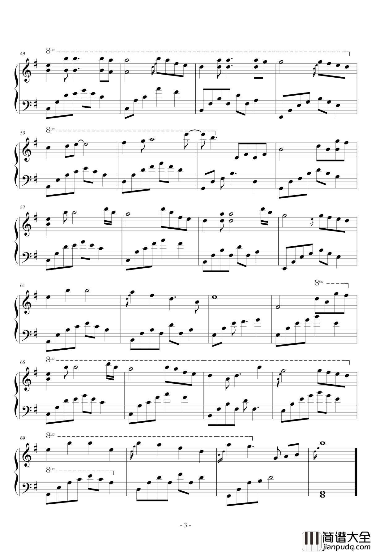 夜的钢琴曲钢琴谱_陪伴的幸福_石进