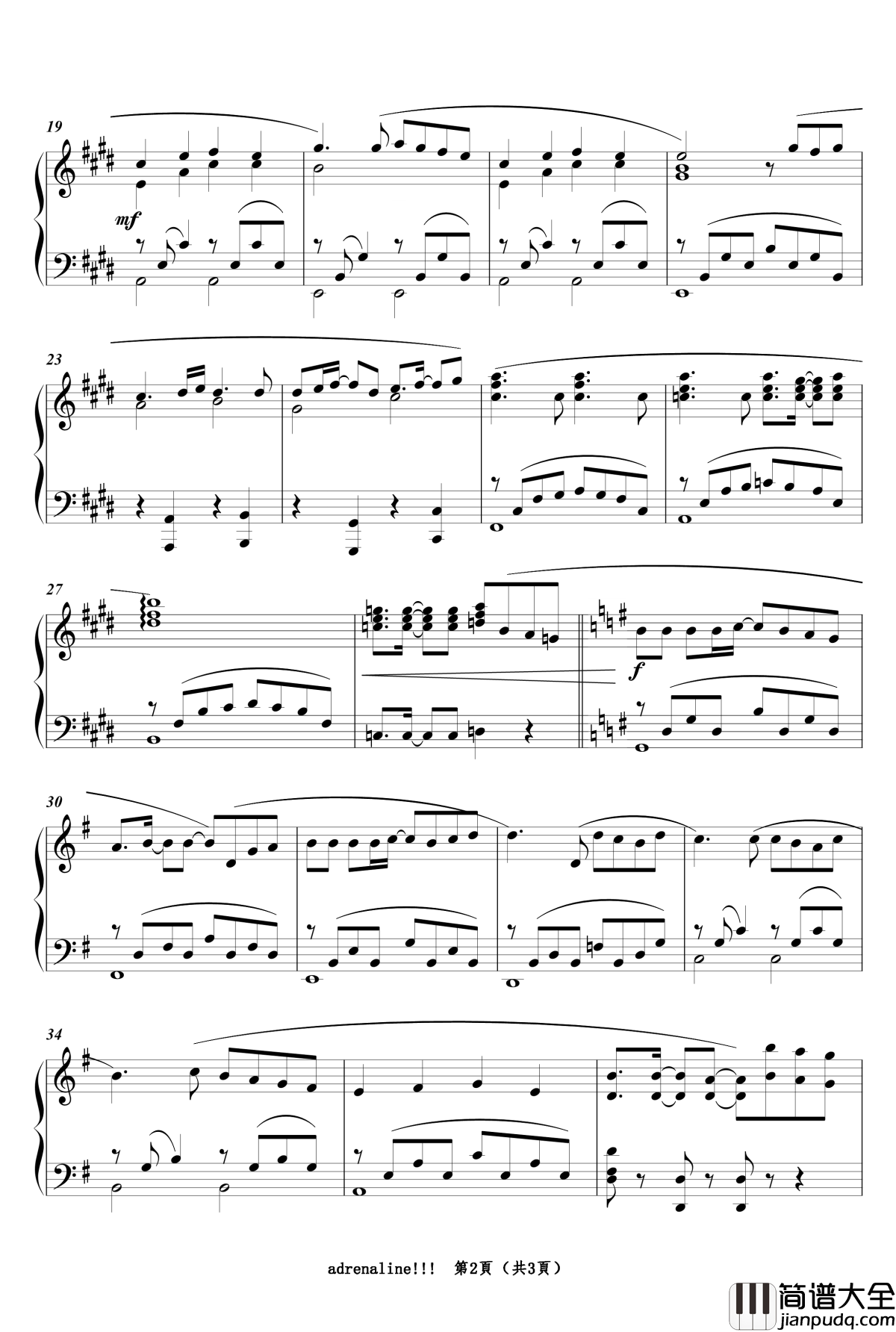 adrenaline!!!钢琴谱_埃罗芒阿老师_ED