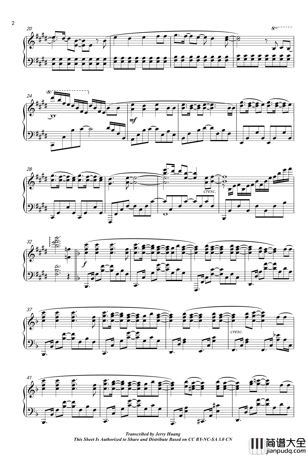 月色真美OP__钢琴谱_TV_SIZE_イマココ