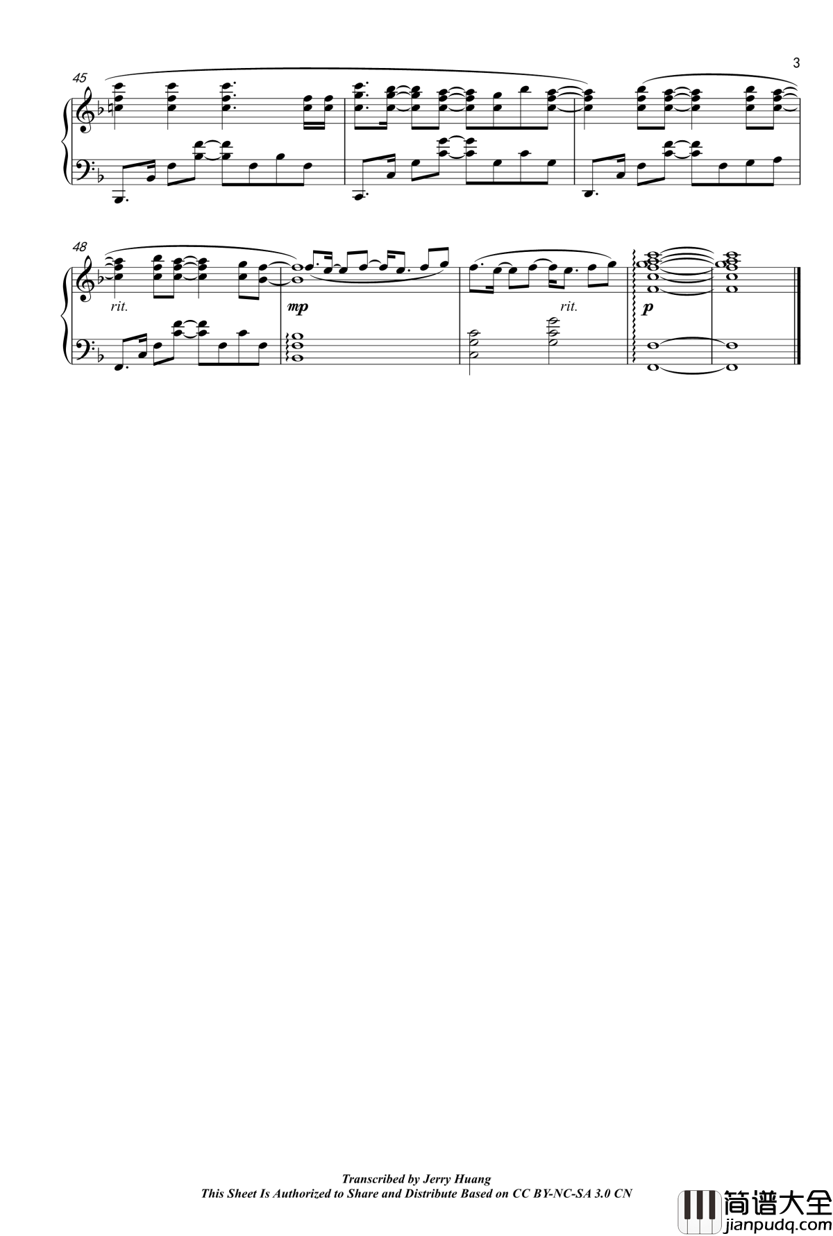 月色真美OP__钢琴谱_TV_SIZE_イマココ