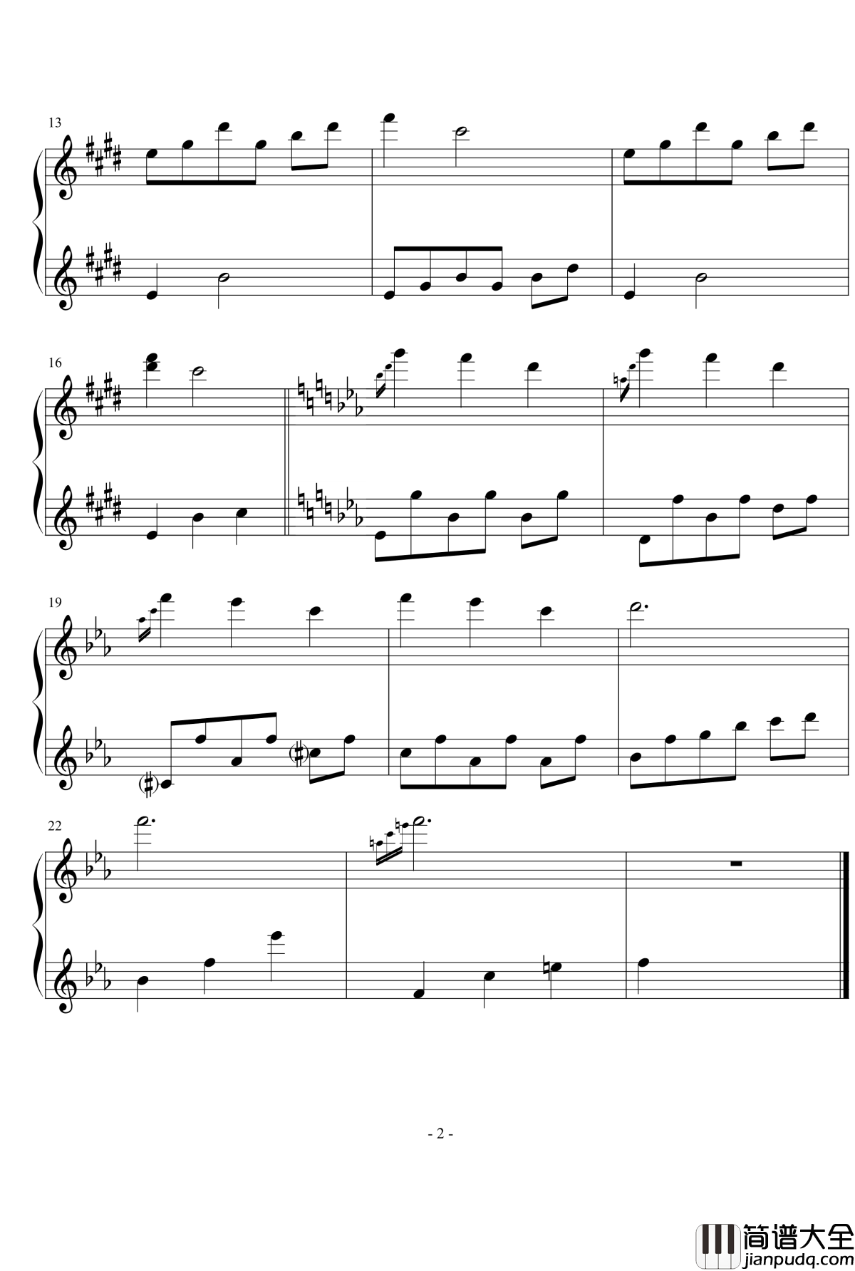 オルゴール钢琴谱_快要坏掉的八音盒