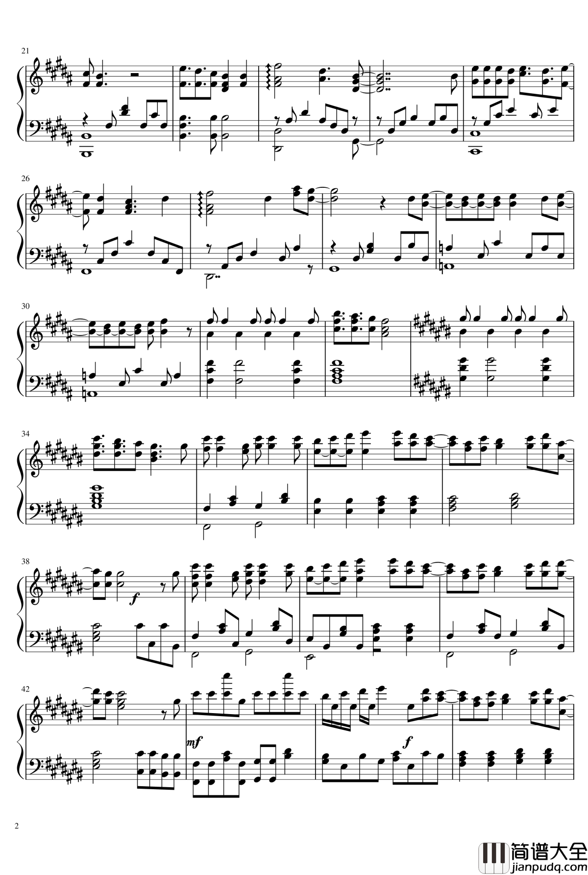 路人女主的养成方法片尾曲钢琴谱_桜色ダイアリー_路人女主第二季ED